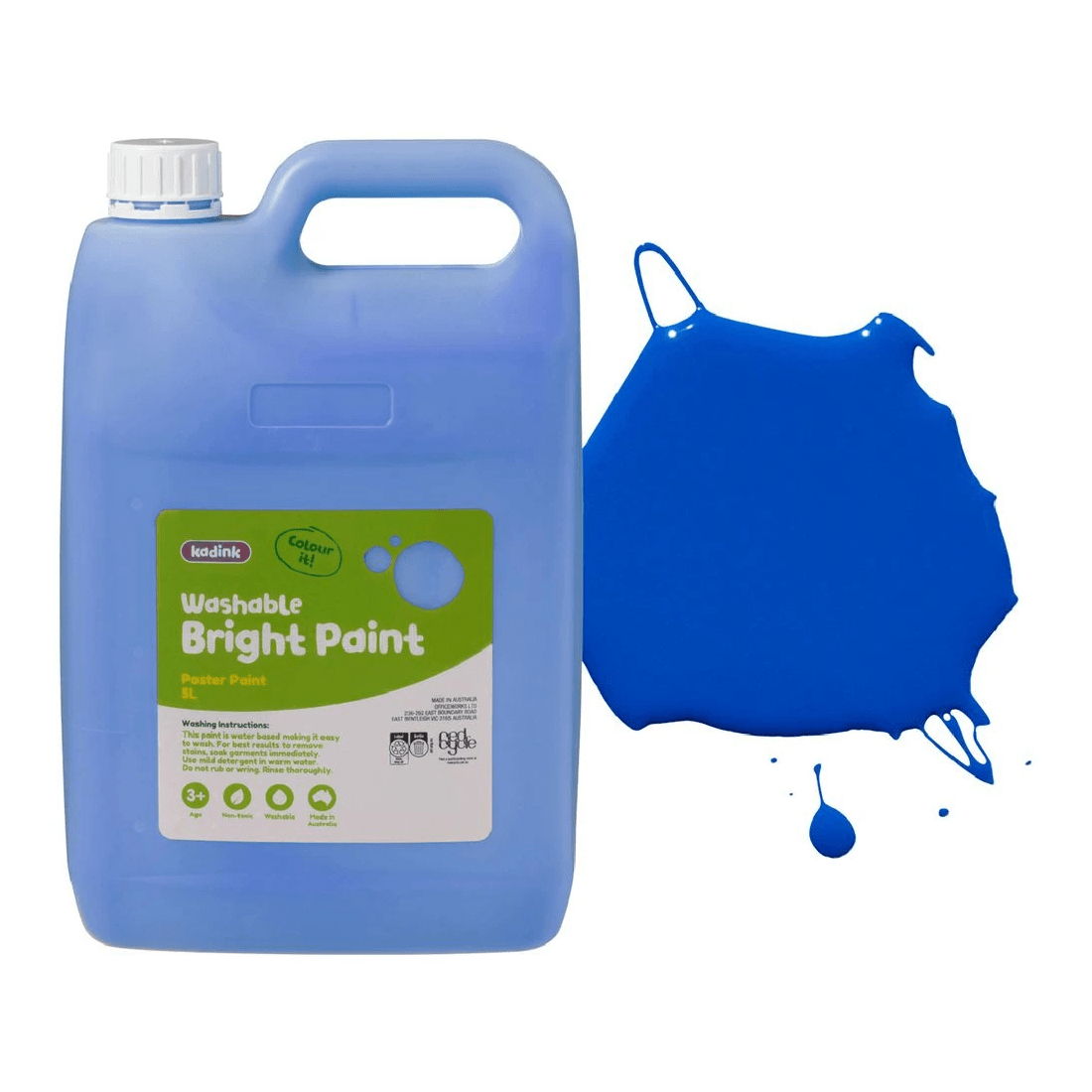 1 Kadink Washable Bright Poster Paint 5L Blue, 1 of 2