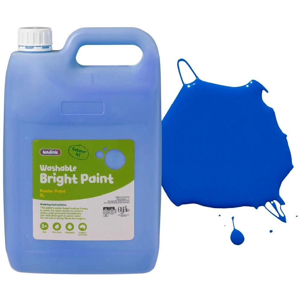 1 Kadink Washable Bright Poster Paint 5L Blue, 1 of 2