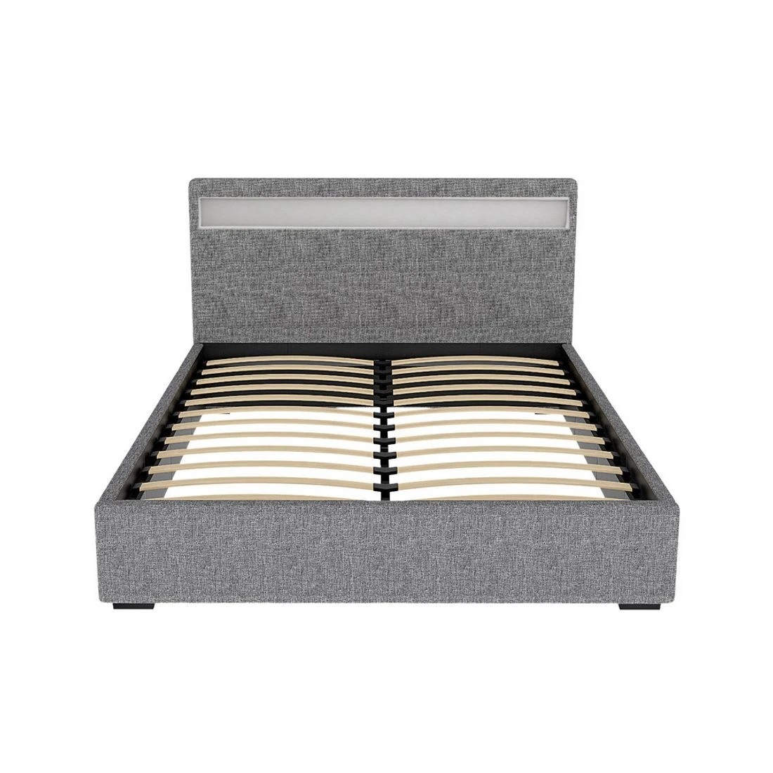 3 Artiss Bed Frame Queen Size LED Gas Lift - Grey, 3 of 10