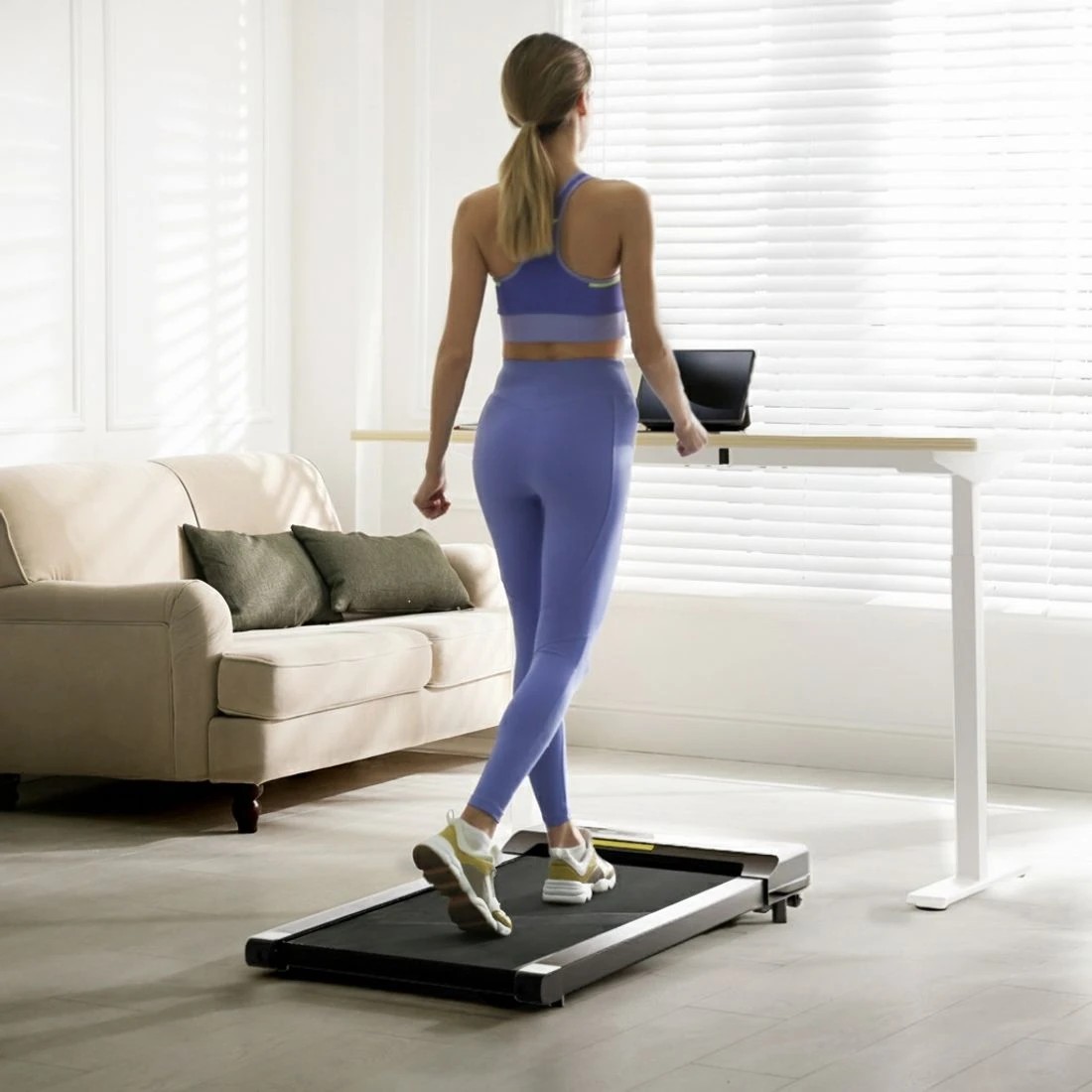 3 Artiss Electric Treadmill with 120cm Automatic Standing Desk Walking Pad 400mm - Multi, 3 of 5