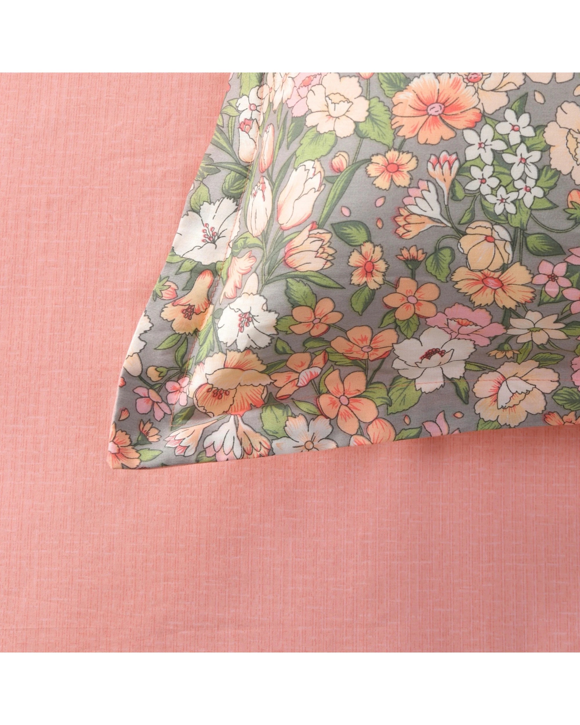 5 Dreamaker Mayfield 100% Cotton Reversible Quilt Cover Set - King Single Bed - Floral Pink, 5 of 8