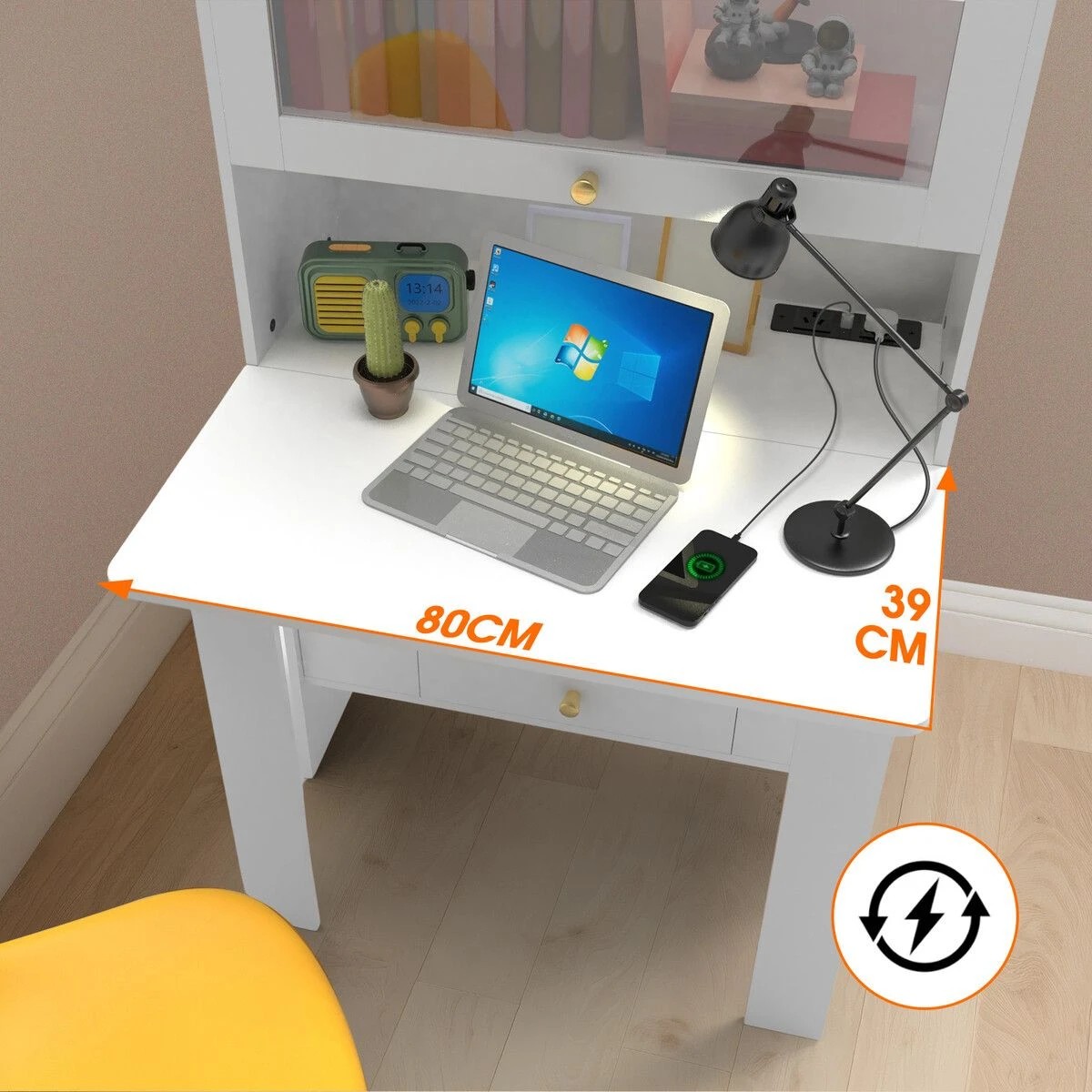 5 LUXSUITE Computer Desk Bookshelf Office Study Work Folding, 5 of 7