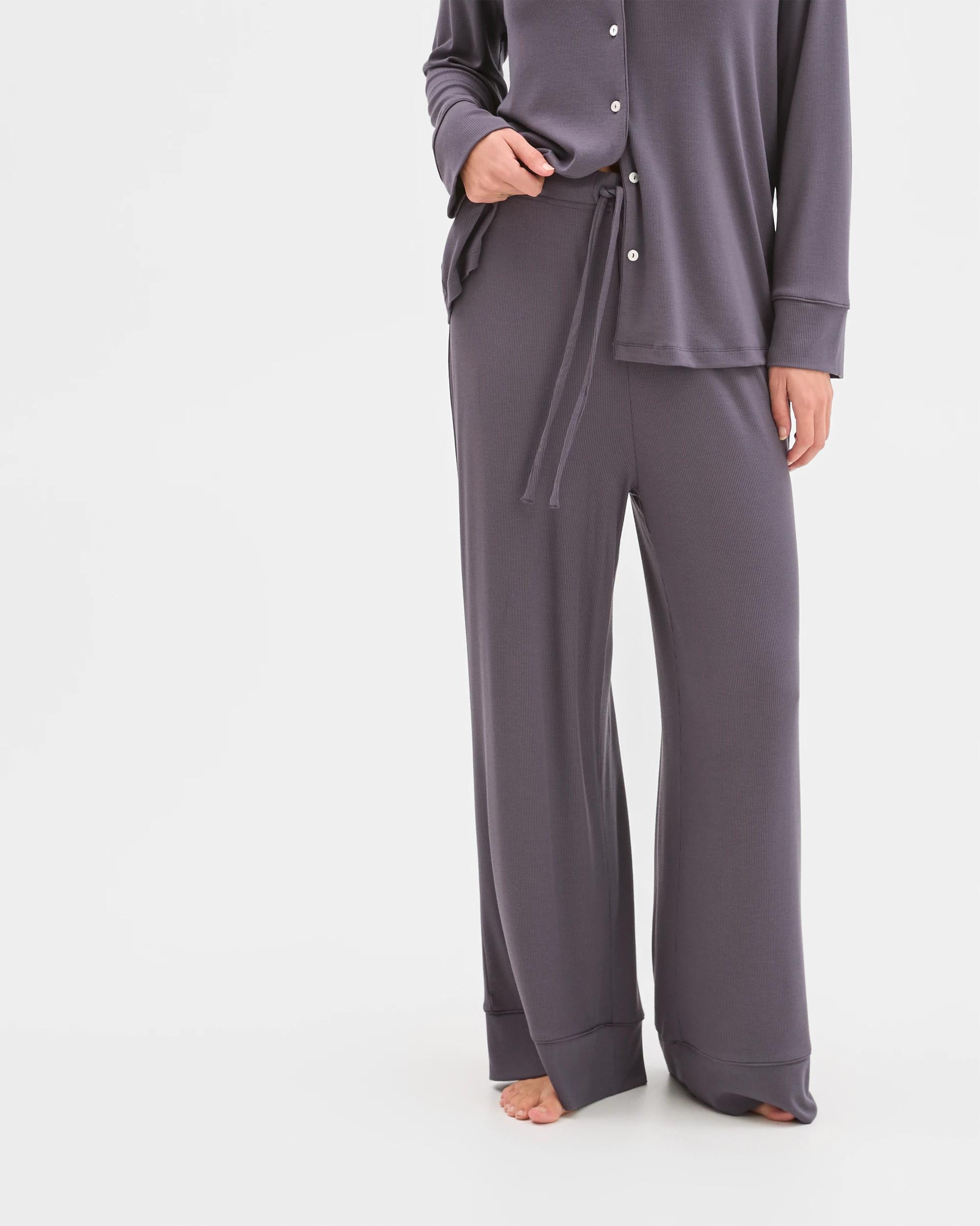 4 Target Woman Modal Blend Rib Wide Leg Pants CHARCOAL, 4 of 5