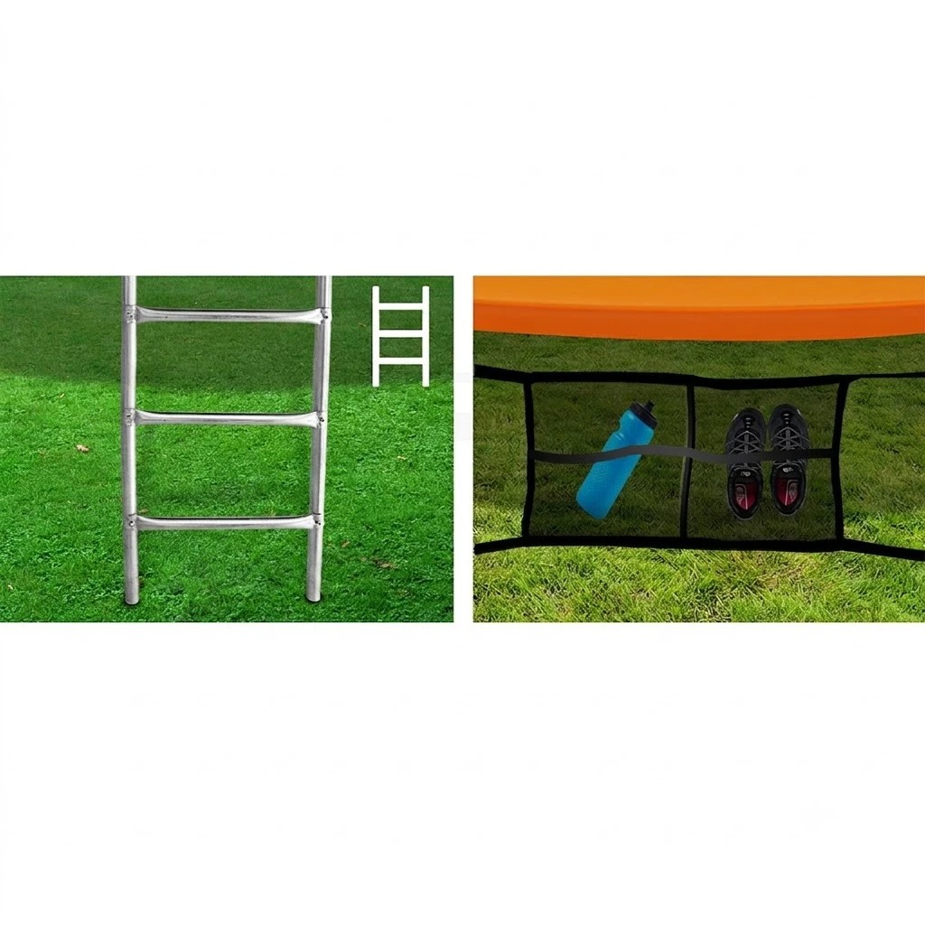 10 Everfit 16FT Trampoline for Kids w/ Ladder Enclosure Safety Net Rebounder - Multi, 10 of 10