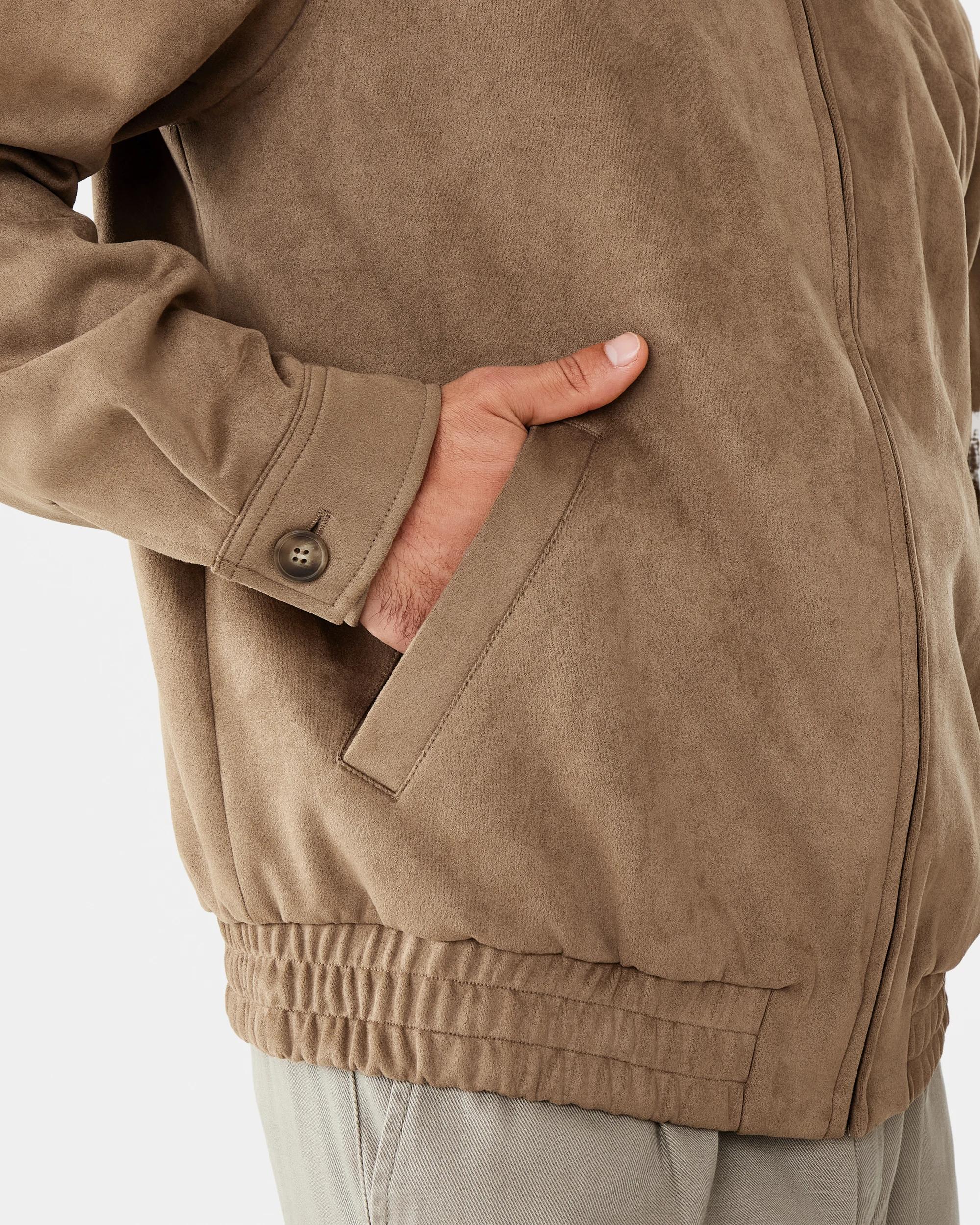 8 Suedette Bomber Jacket Brn Clay, 8 of 10