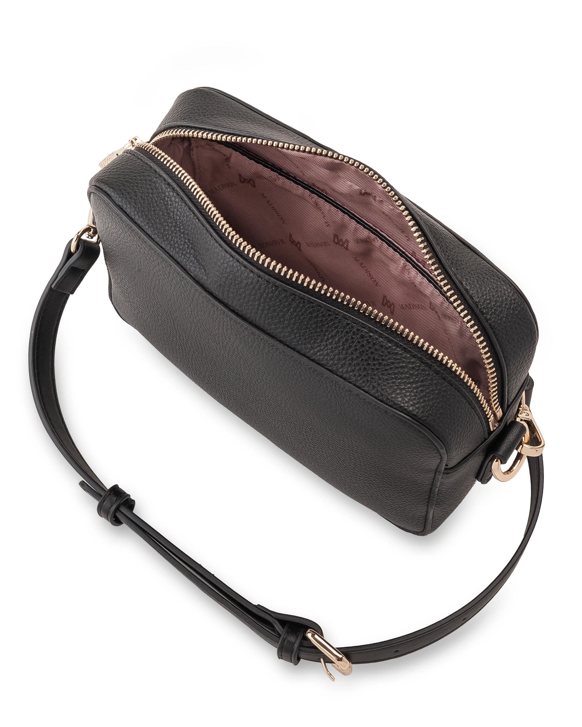 5 Madison Accessories Nina Zip Front Camera Crossbody Bag BLACK, 5 of 6