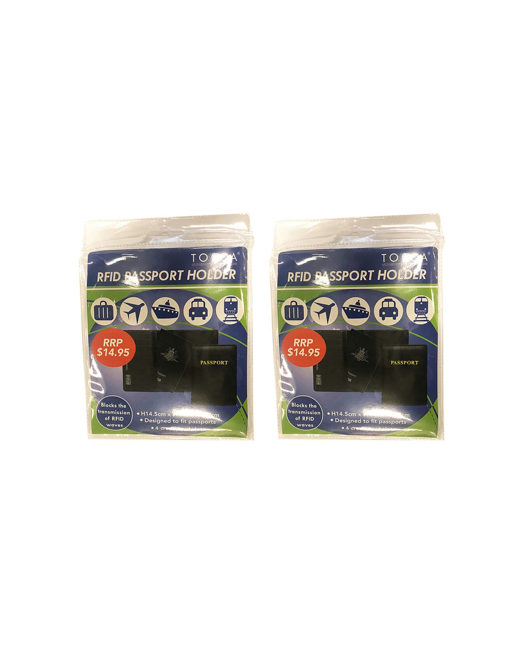 1 Tosca 2Pk Rfid Blocking Safety Travel Passport Holder/Cover - Black, 1 of 1