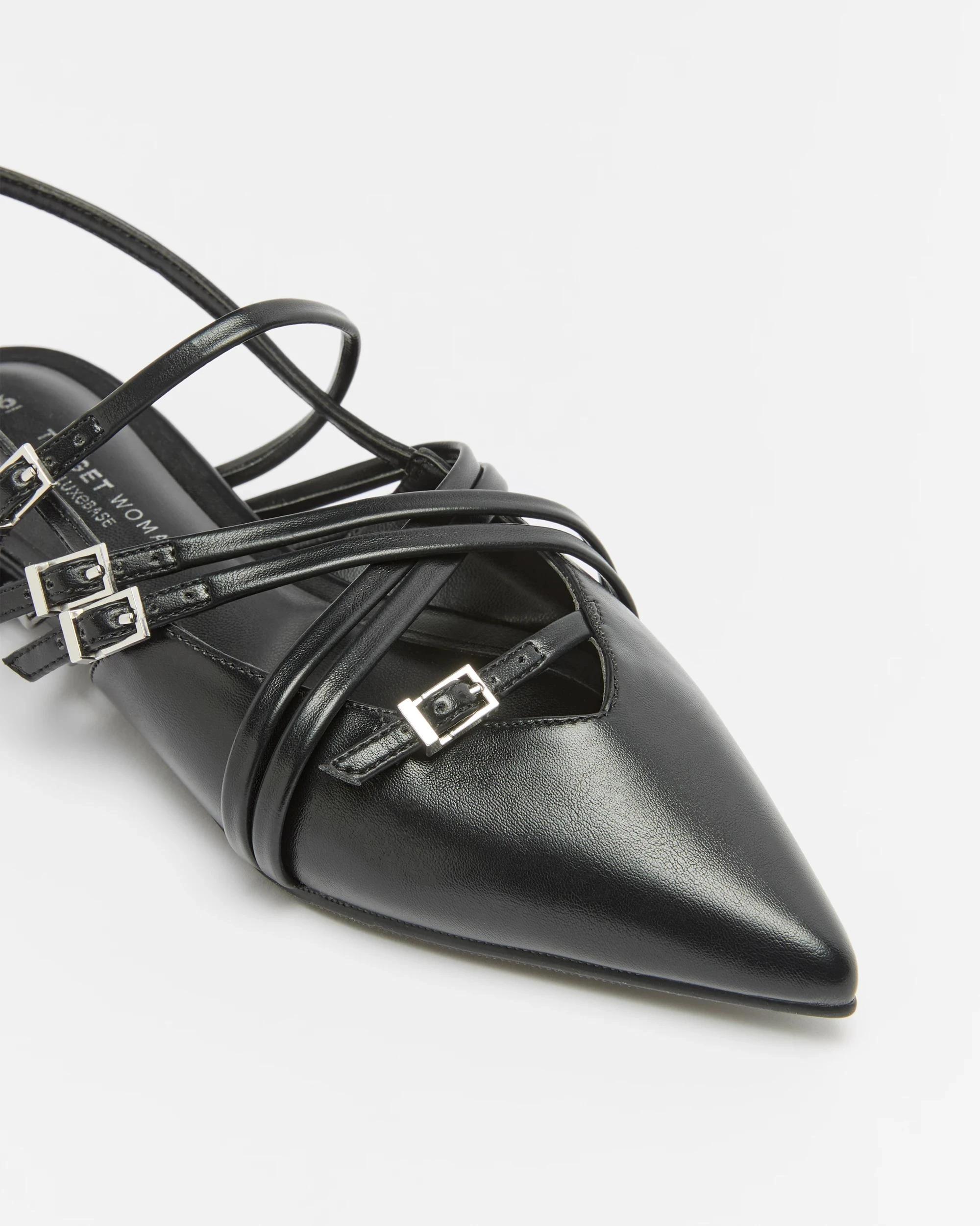 2 Target Womens Pointed Strappy Flat - Giana BLACK, 2 of 3