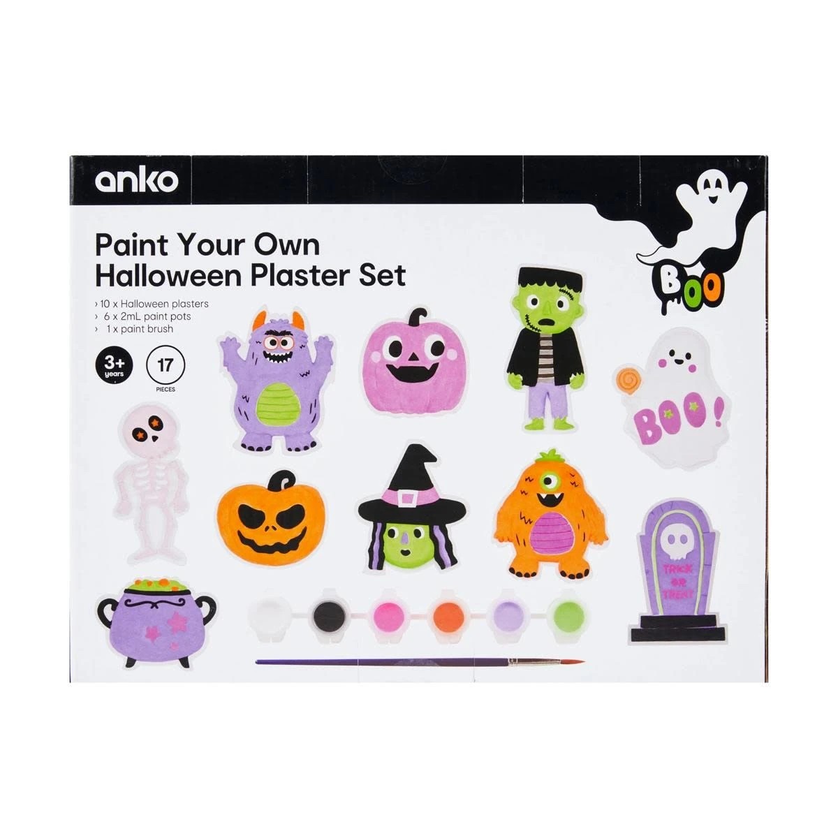7 17 Piece Paint Your Own Halloween Plaster Set, 7 of 7