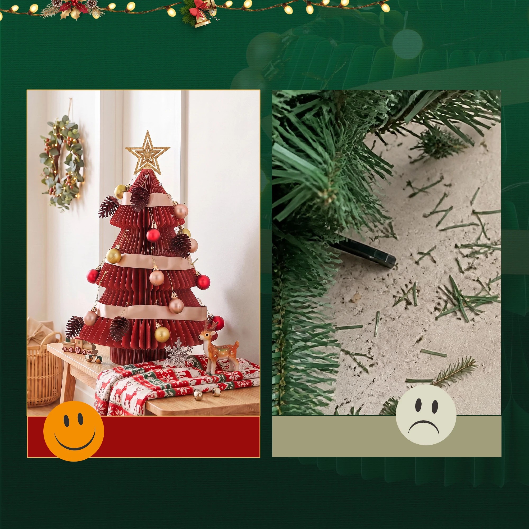 Jingle Jollys 2X Foldable Christmas Tree 47CM Xmas Table Decorations ...