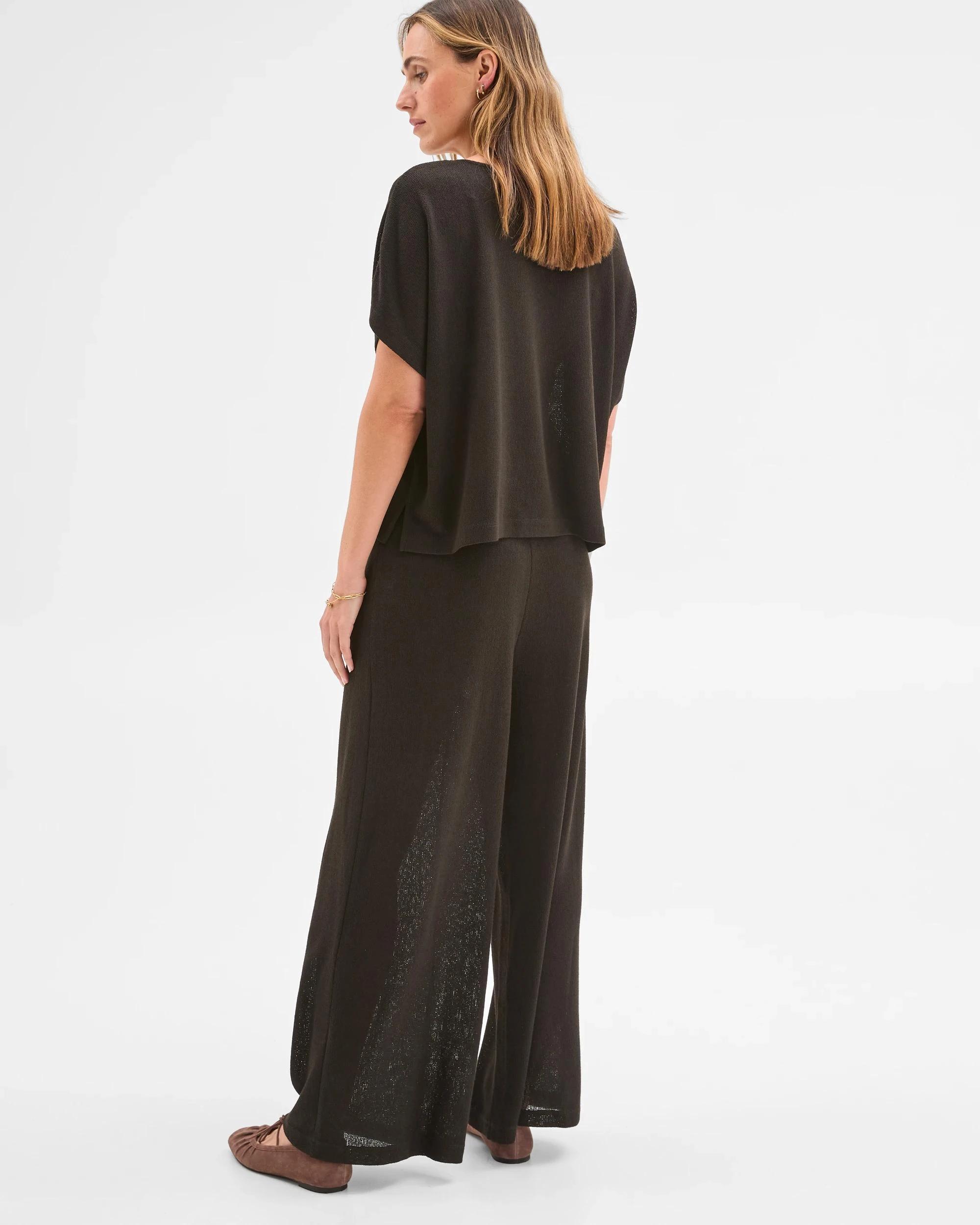 5 Target Woman Wide Leg Textured Pants BLACK, 5 of 5