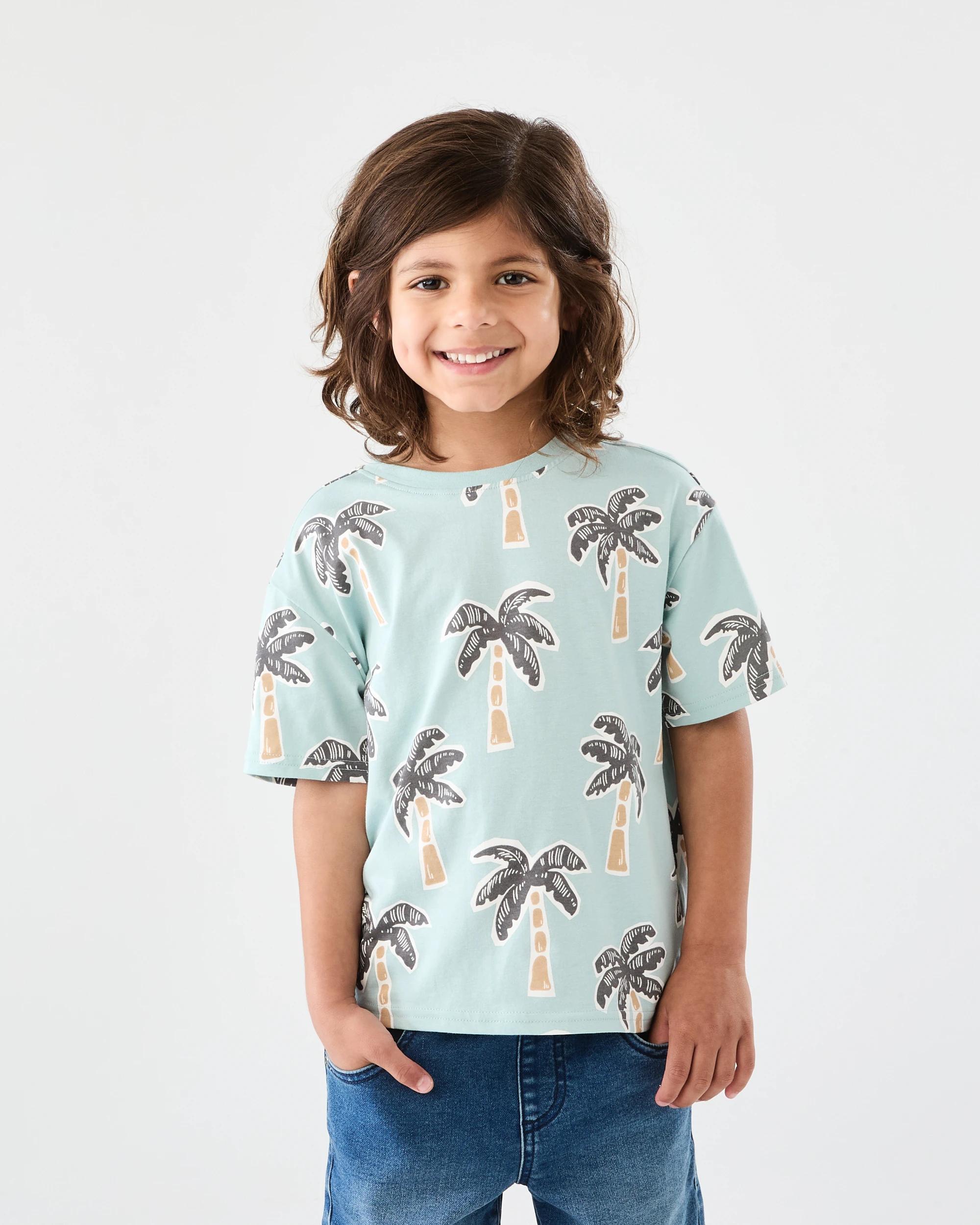 1 All Over Print T-shirt Grn Palm, 1 of 6