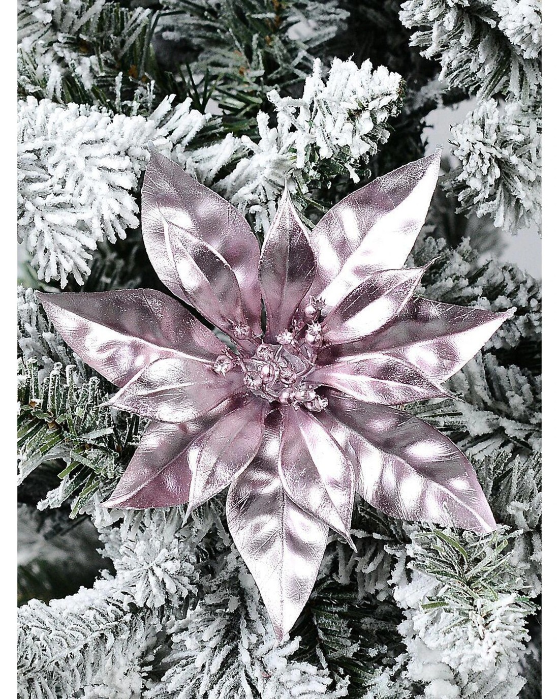 Christmas Warehouse Matte Pink Moulded PVC Poinsettia Christmas Tree ...