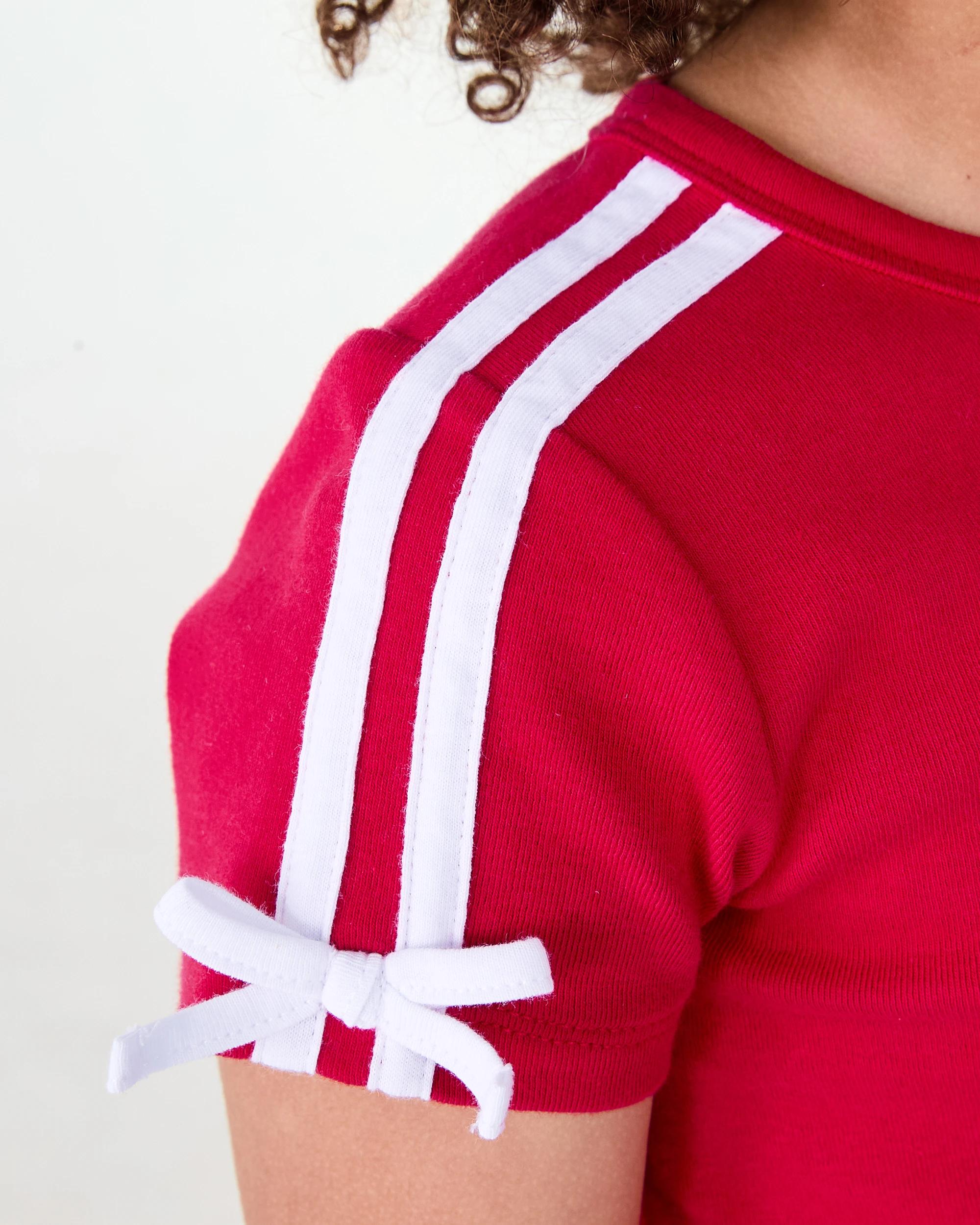 5 Short Sleeve Tape Detail T-shirt Red Tngo, 5 of 7