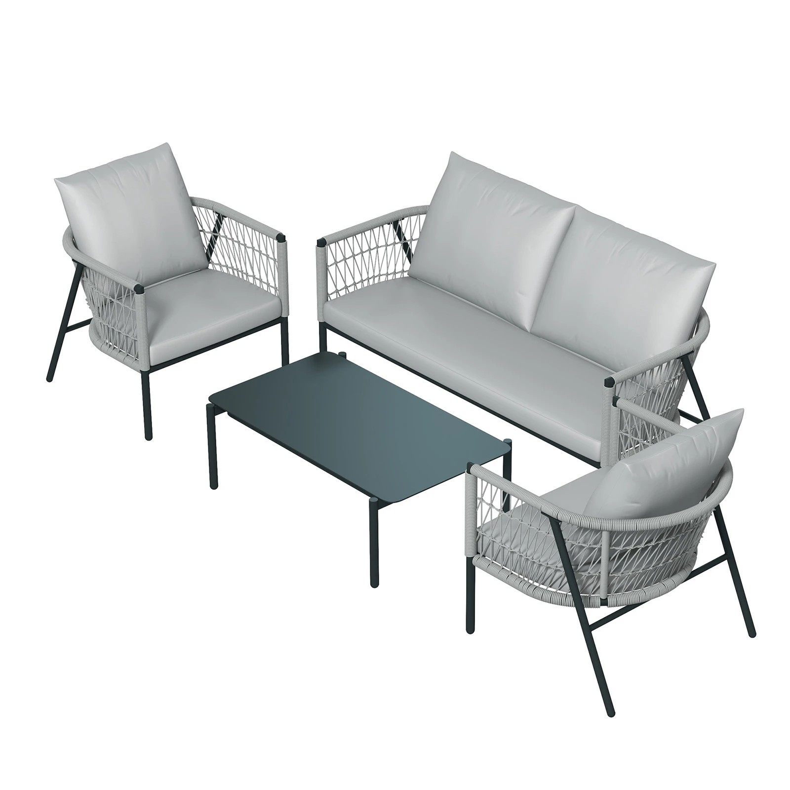 7 Arcadia Furniture 4 Piece Reims Ensemble Set Stylish Comfortable Durable Grey - Grey, 7 of 10