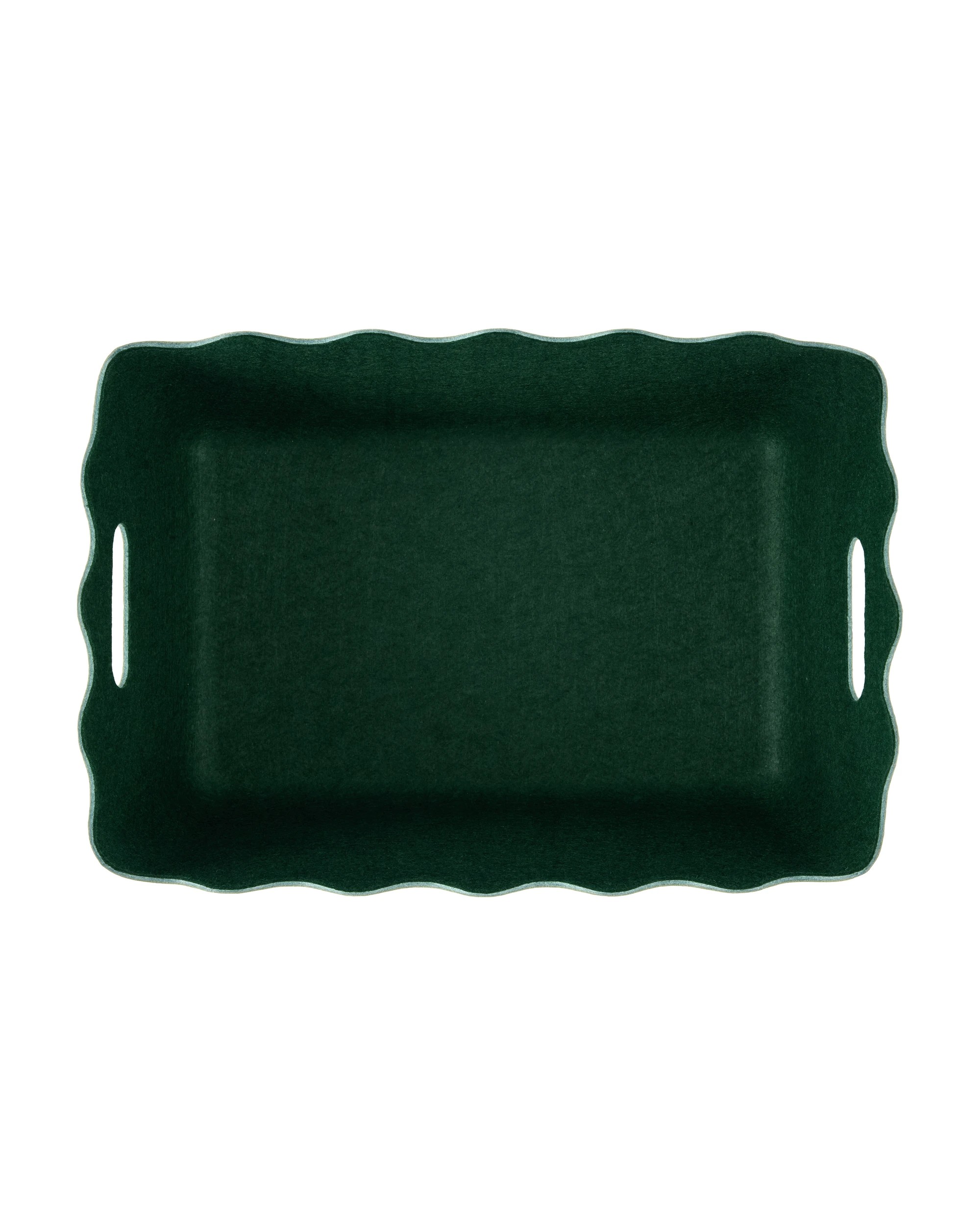 4 2 Tone Wave Felt Basket - Green, 4 of 5