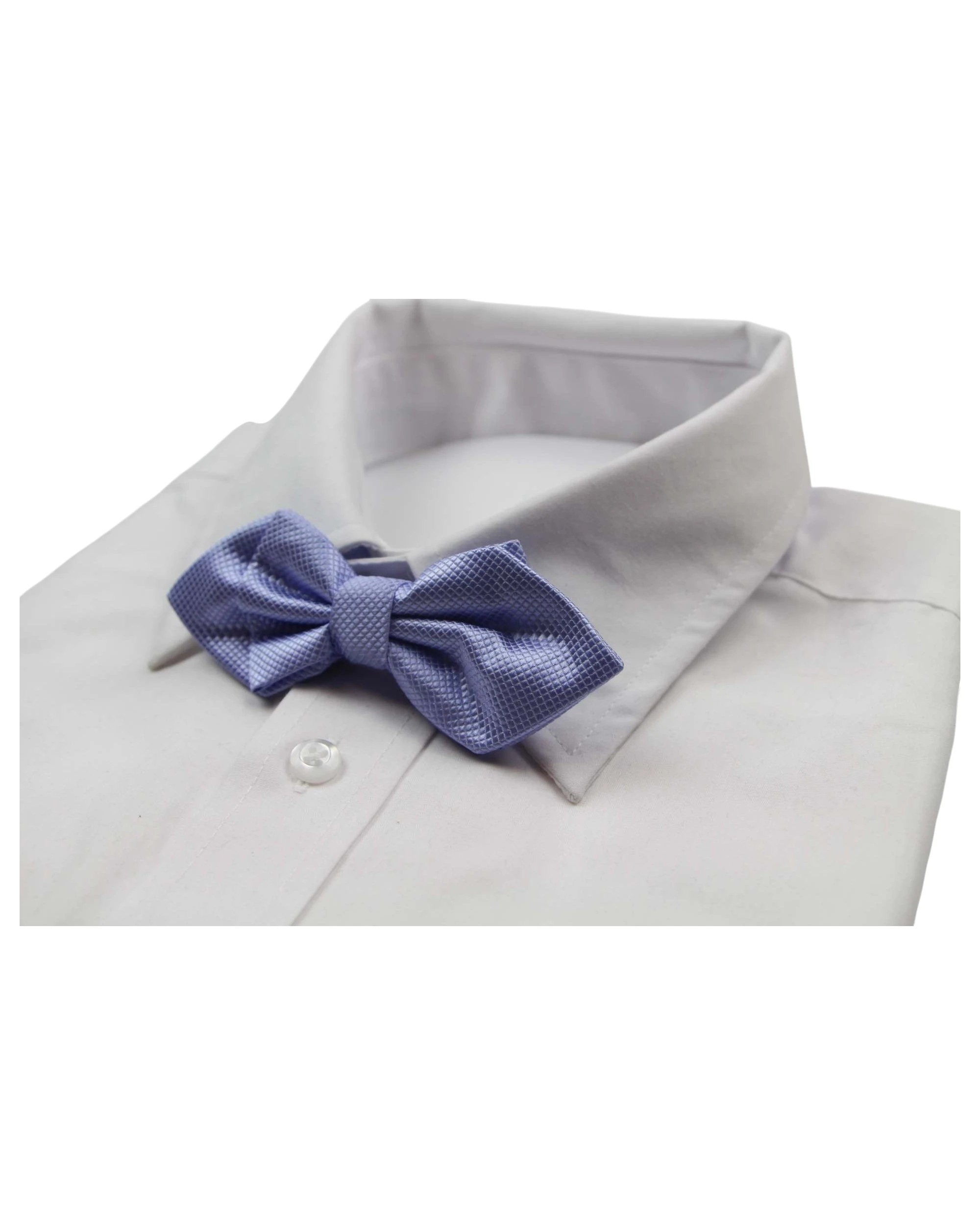 1 Zasel Mens Lavender Diamond Shaped Checkered Bow Tie, 1 of 2