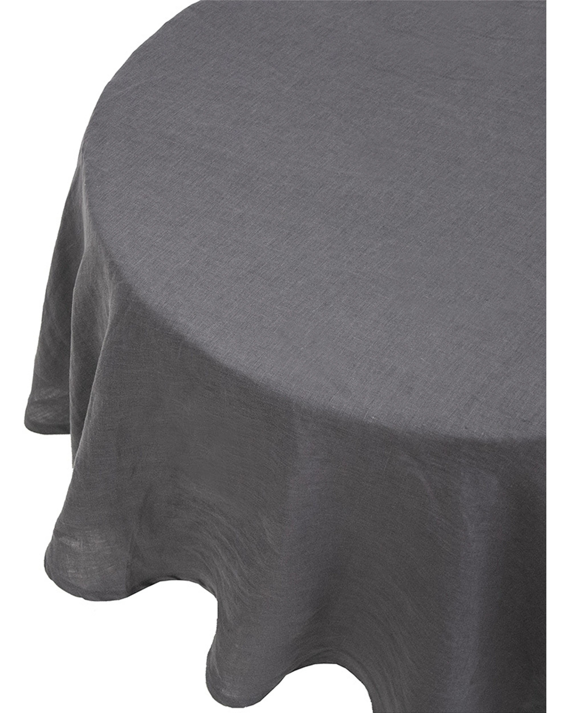 4 Bambury French Linen Tablecloth Round 228cm - Charcoal, 4 of 4