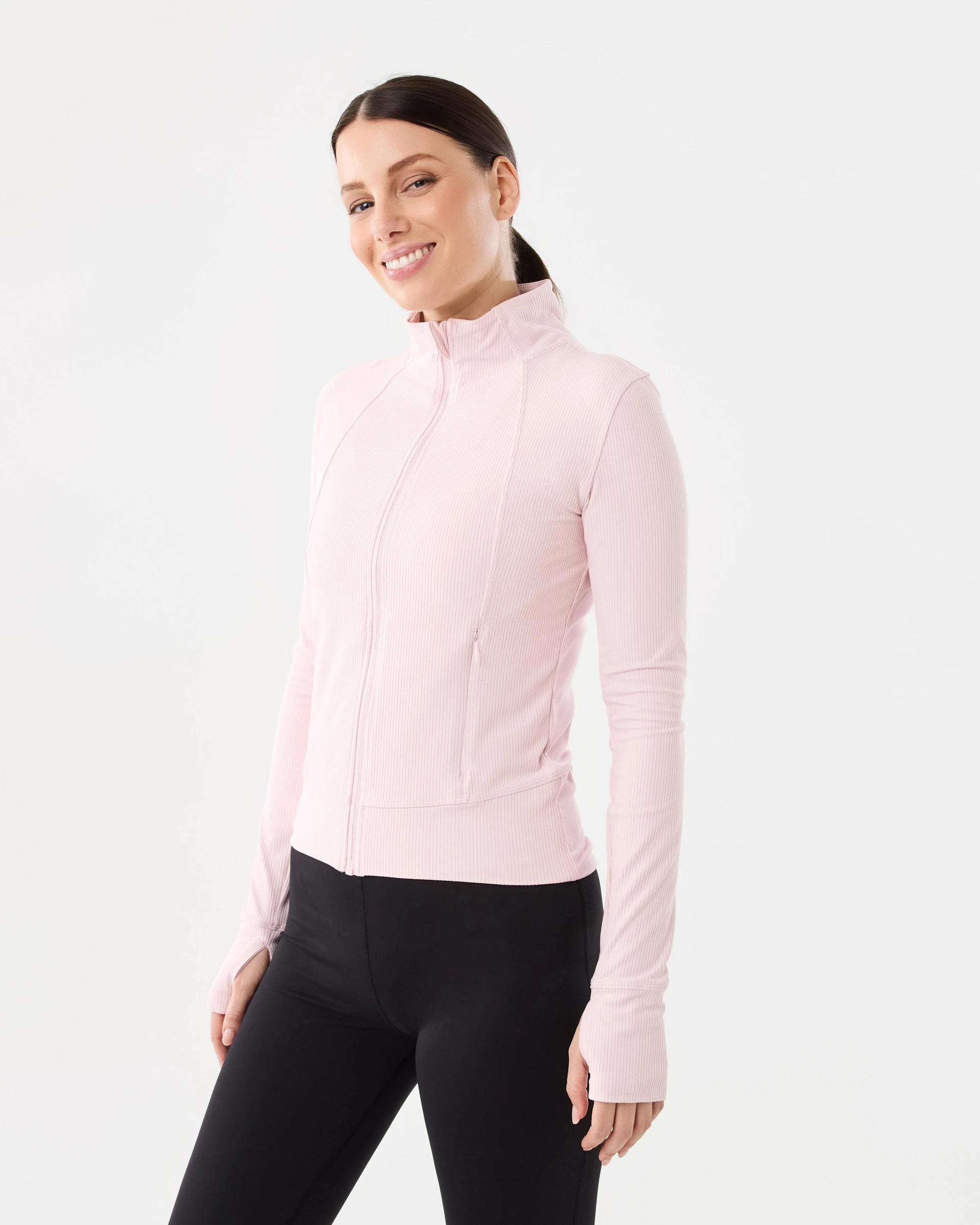 2 Active Womens Ultrasoft Rib Jacket Aura Pink, 2 of 7