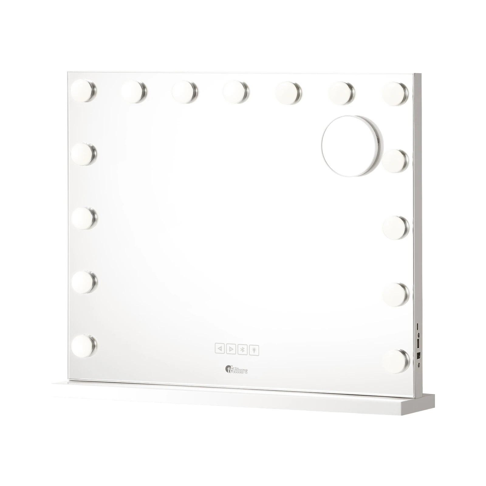 1 Oikiture Bluetooth Hollywood Makeup Mirror Led Light 60x52cm Vanity Mirrors
 - White, 1 of 7