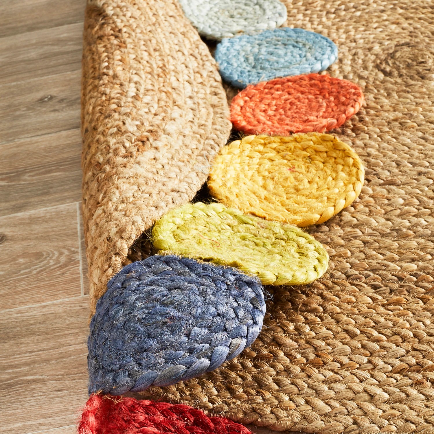 6 Common Ground Rugs Solace Tutti 150x150cm - Small Round Handwoven Jute Rug - Natural, 6 of 6