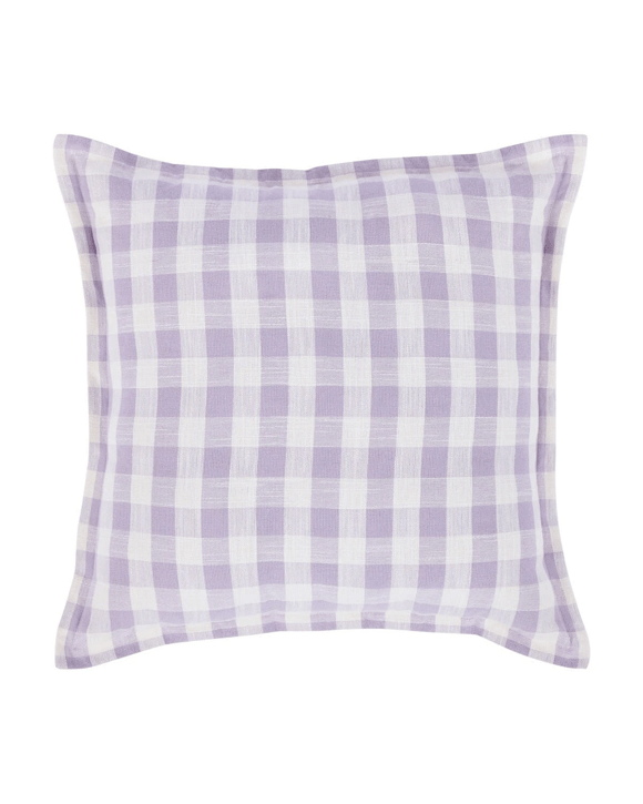 50cm Gingham Cushion - Lilac