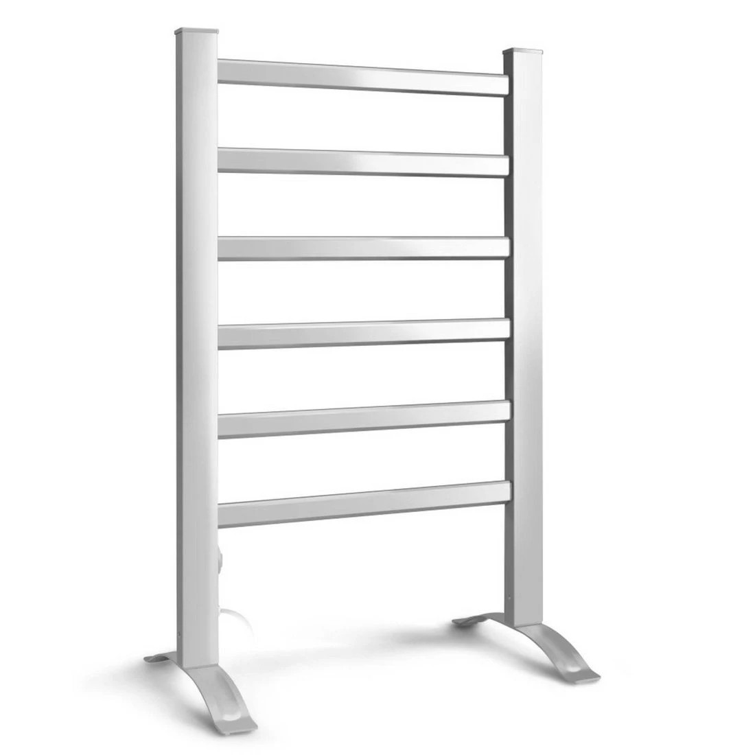 1 Devanti Electric Heated Towel Rail Rack 6 Bars Freestanding Clothes Dry Warmer - Silver, 1 of 7