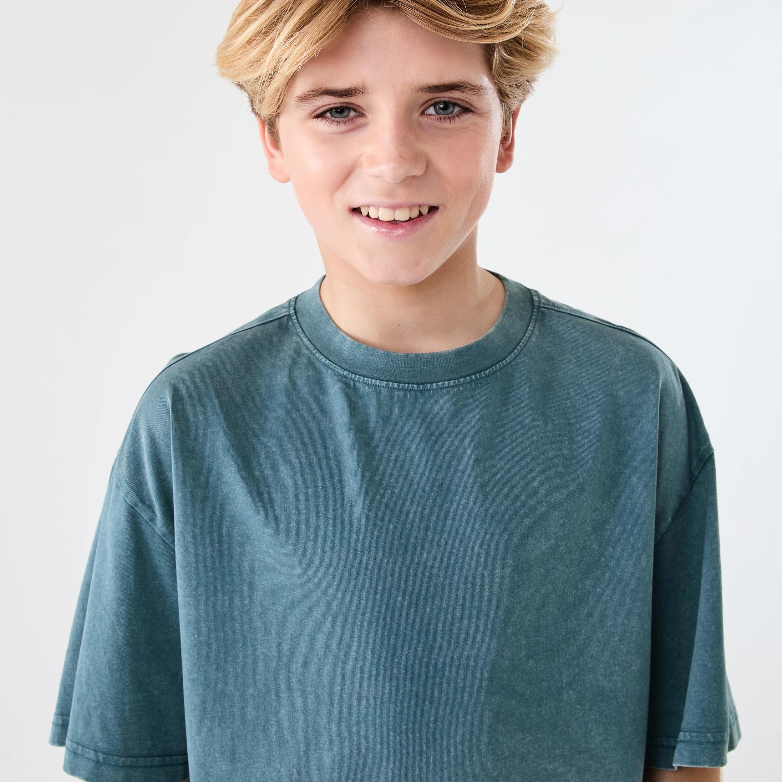 3 Short Sleeve Oversized Acid Wash T-shirt Darktegre, 3 of 6