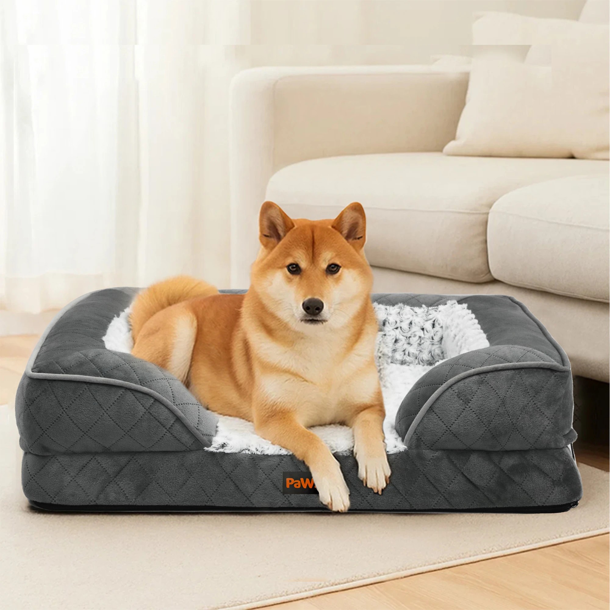 8 Pawz Xl Size Large Dog Bed Orthopedic Memory Foam In Colour - Grey, 8 of 9