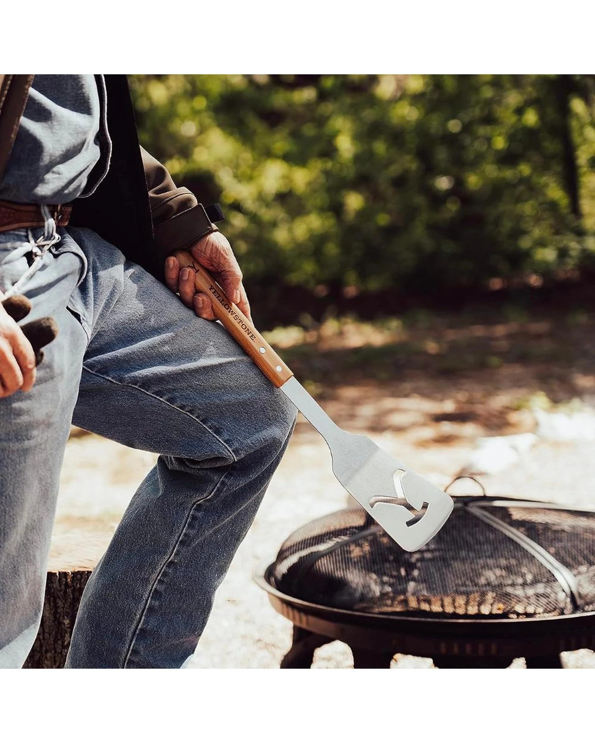 4 Proud Grill Company Yellowstone BBQ 2pc Tool Set  Spatula and Tongs, 4 of 10