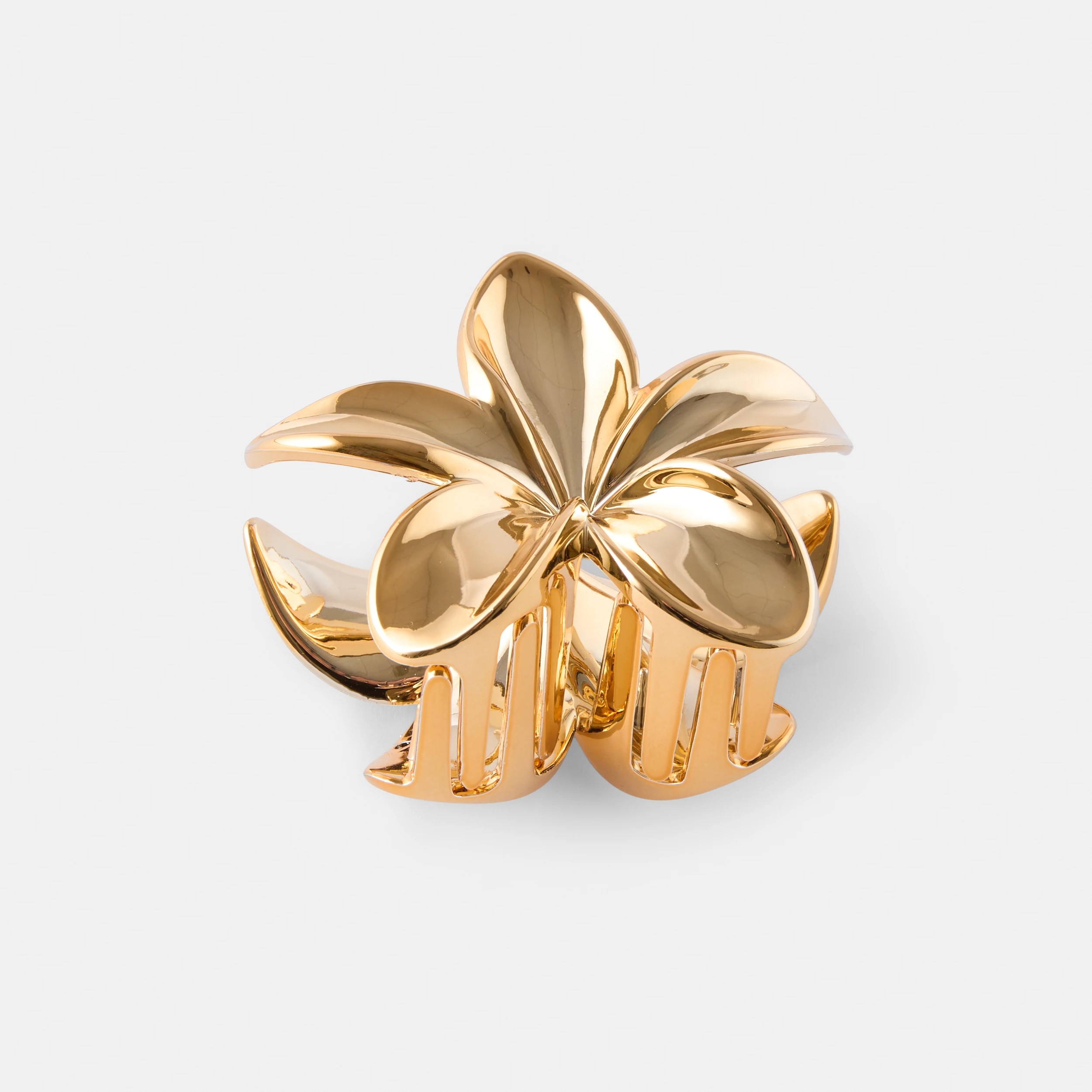 2 Gold Tone Frangipani Claw Hair Clip, 2 of 4