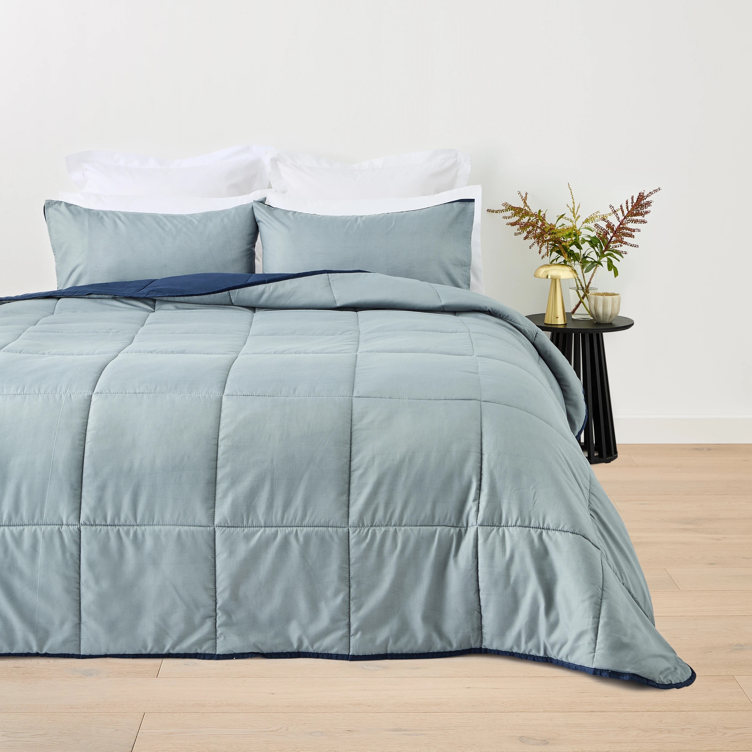2 Reversible Comforter Set - Double Bed, Indigo, 2 of 7