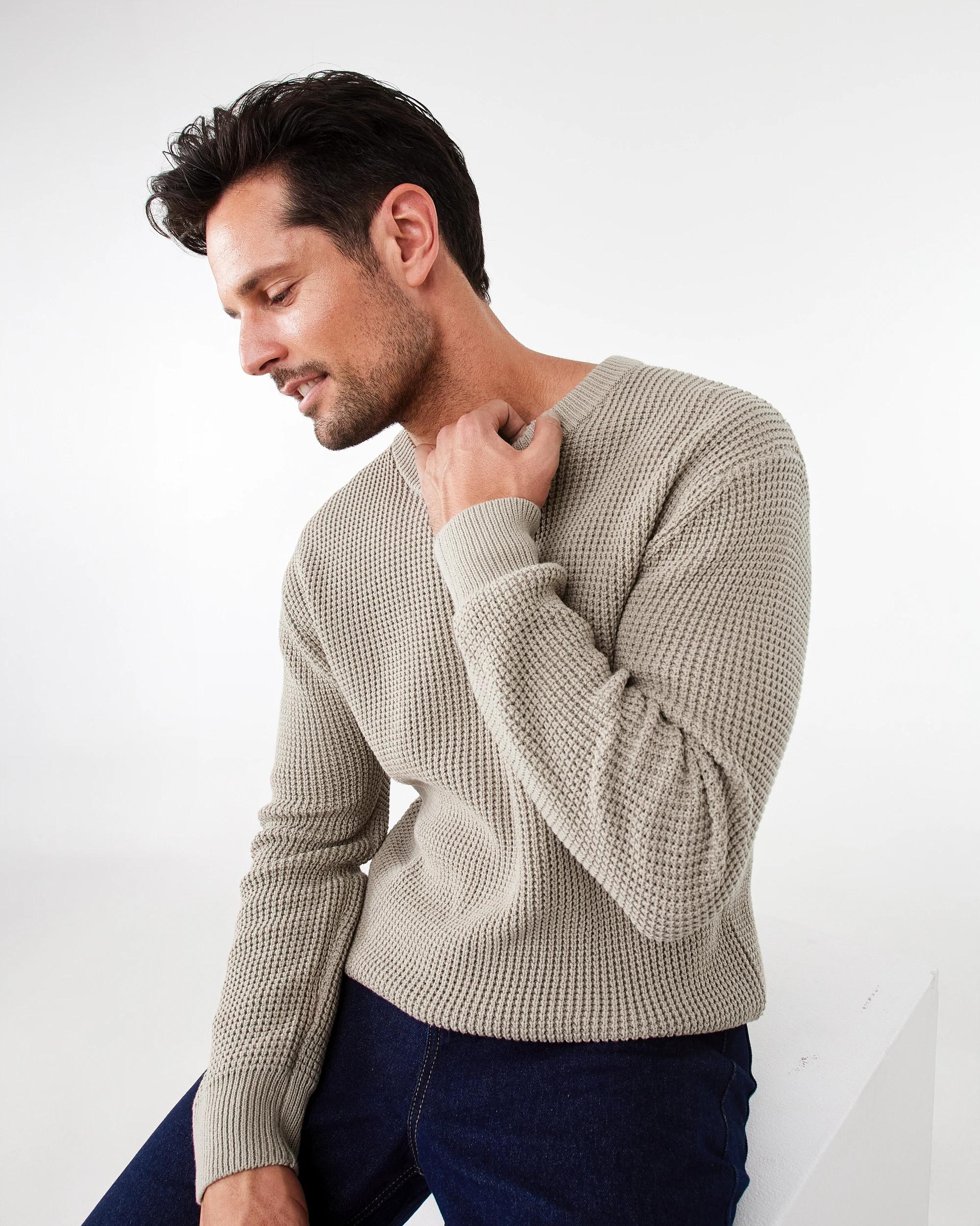 8 Waffle Knit Jumper Bge Lunar, 8 of 9
