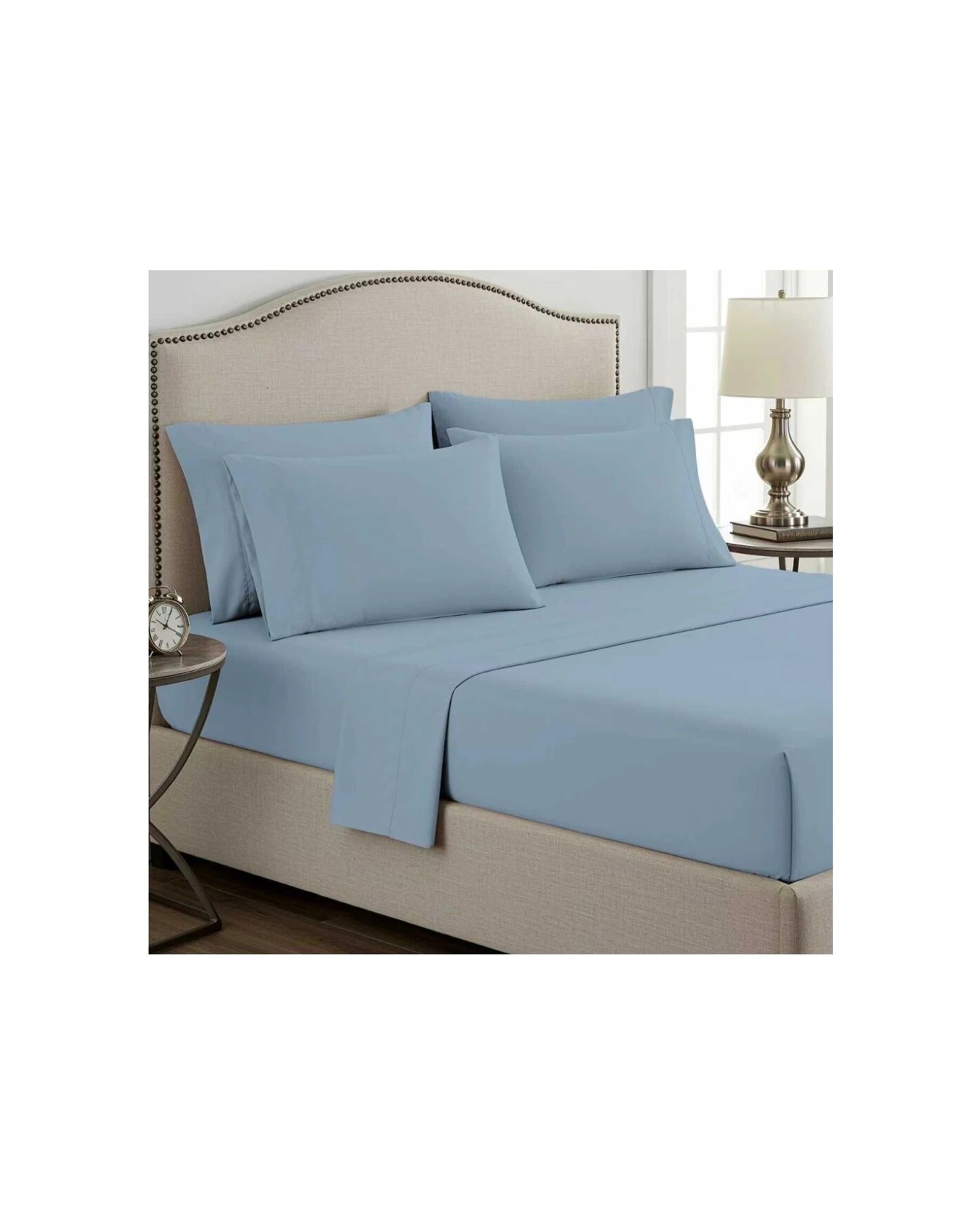 1 Grosvenor House Dyed Bamboo Cotton Standard Pillowcase Sky 2x 2pc - Blue, 1 of 3