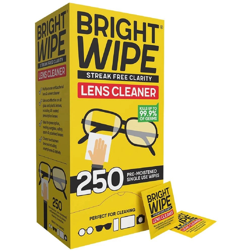 1 Brightwipe Lens Cleaner Wipes 250 Pack, 1 of 3