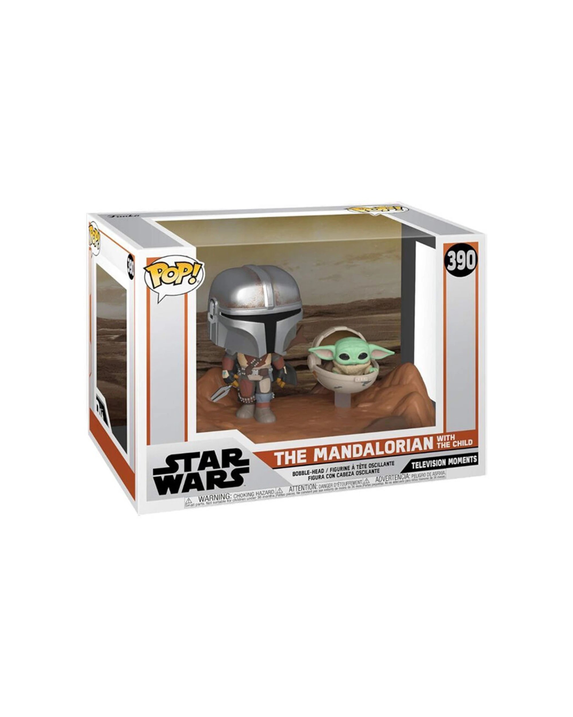 2 STAR WARS Mandalorian And Child Pop Movie Moment Vinyl Figure Toy Chibi - Multi, 2 of 3