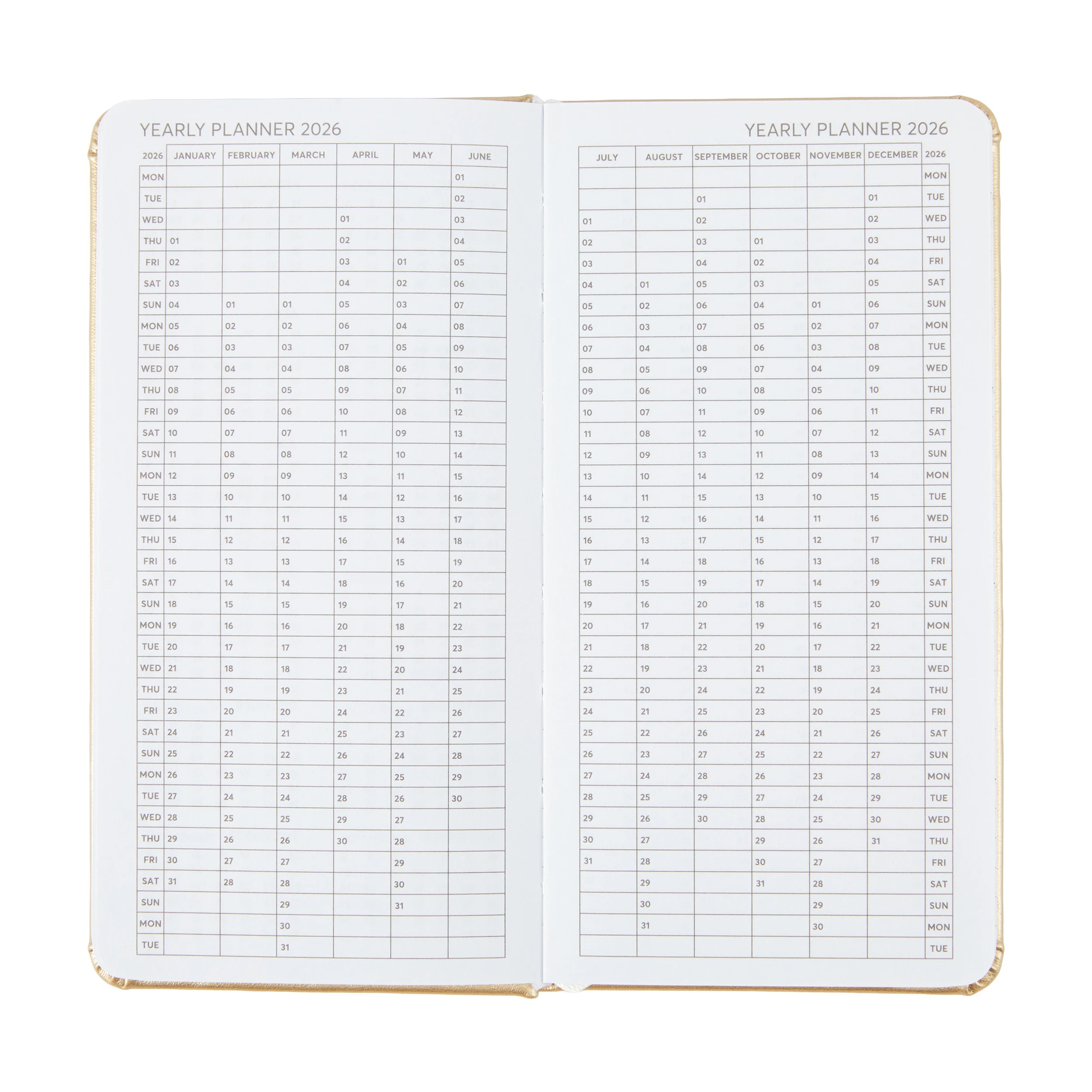 4 2026 Slim Weekly Diary - Brown, 4 of 8