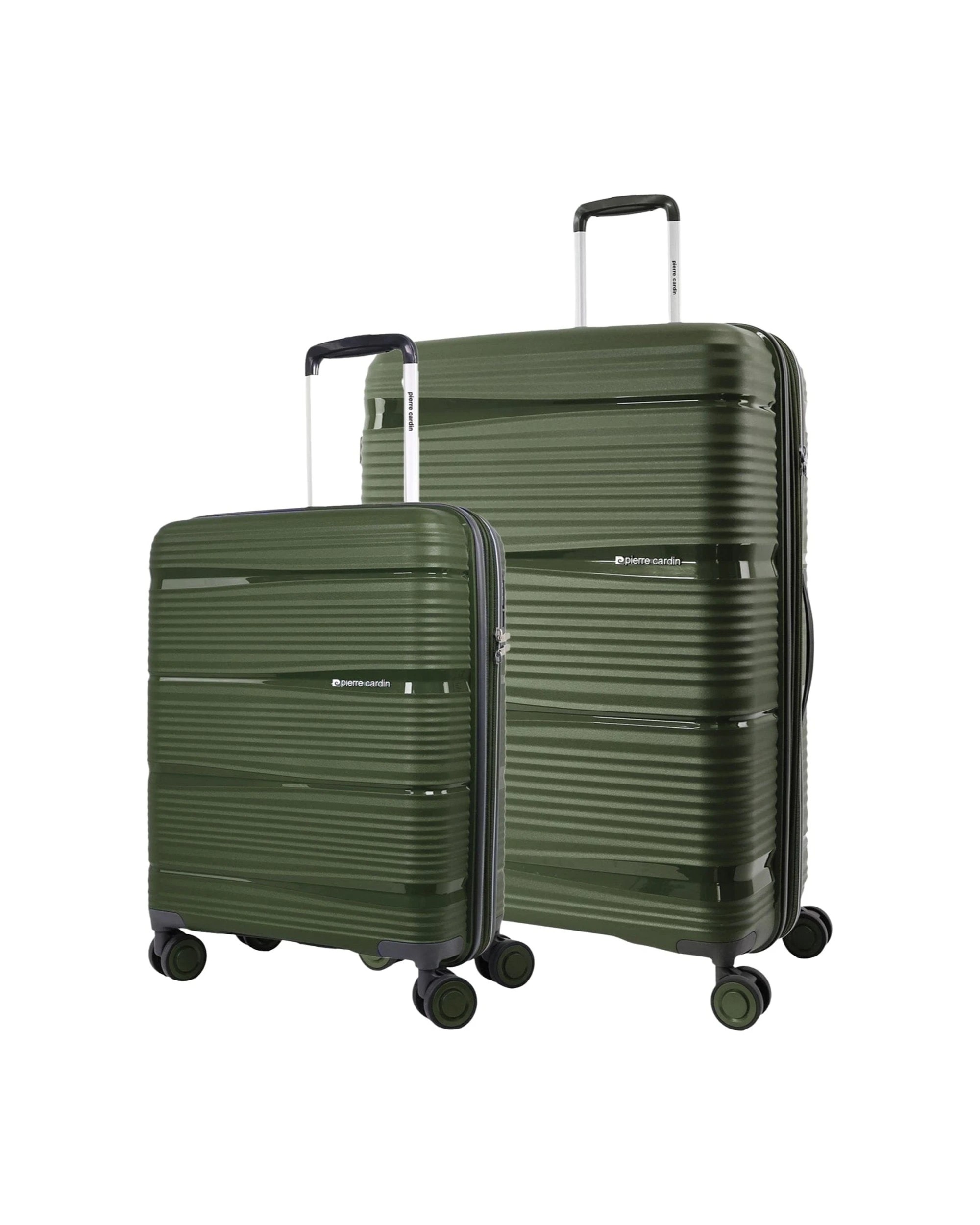 1 Pierre Cardin 2pc Polypropolene (PP) Large & Cabin Luggage Suitcase Set - Green, 1 of 7