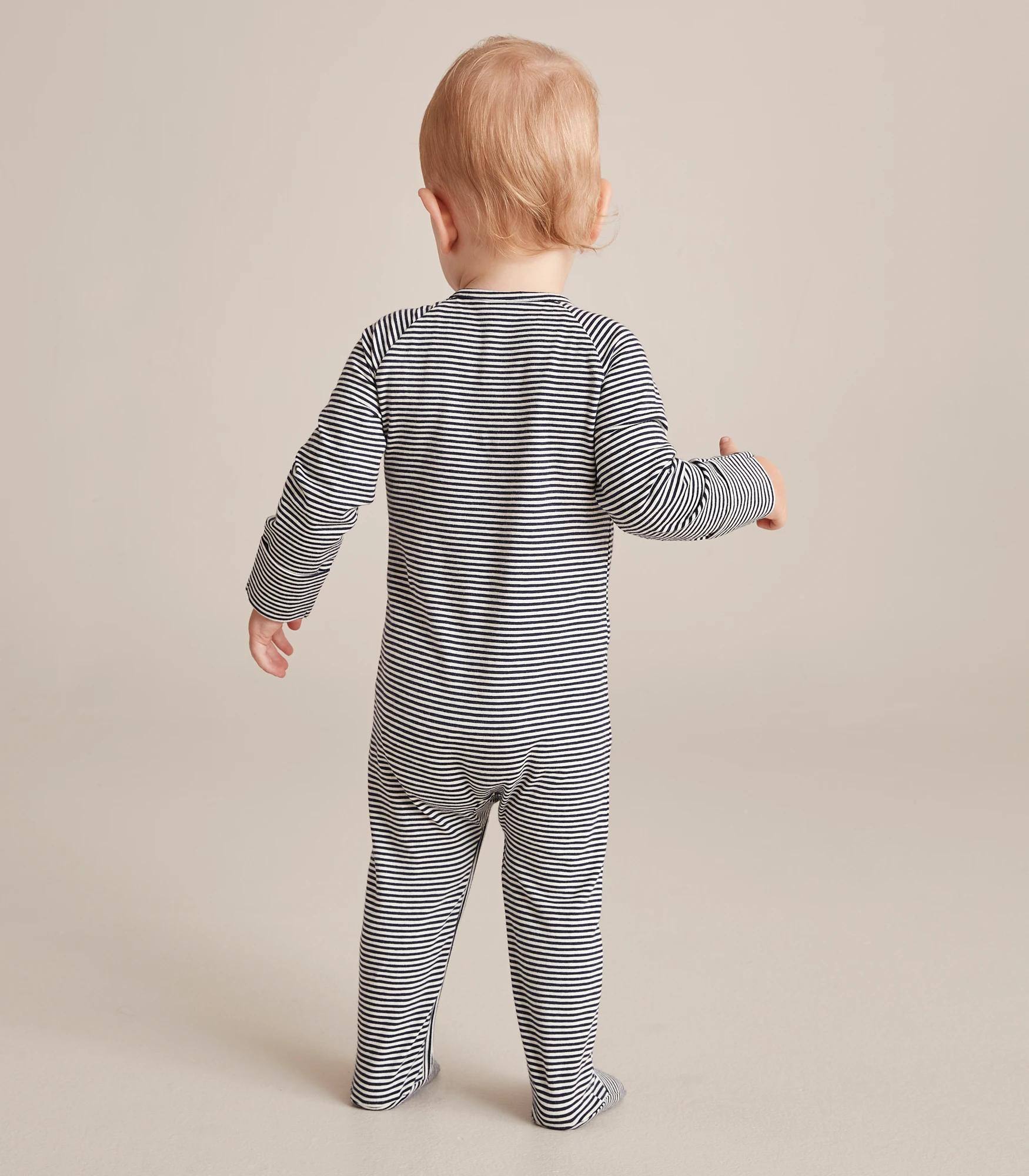 3 Target Baby Organic Cotton Stripe Coverall NAVY BLUE, 3 of 7