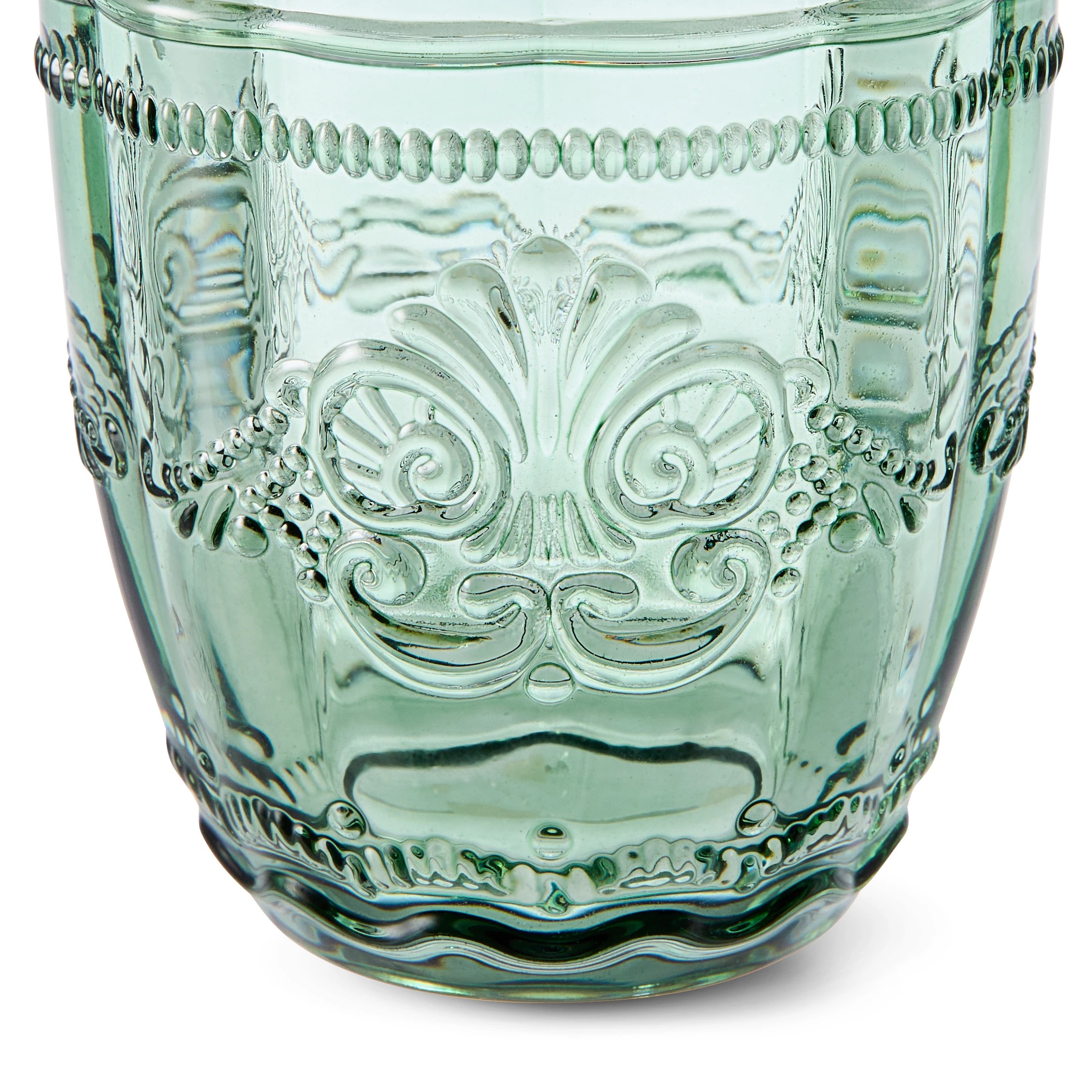 6 6 Green Ornate Tumbler Glasses, 6 of 6