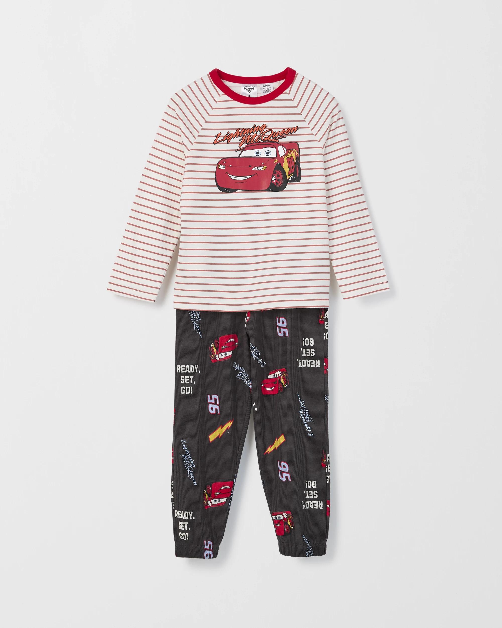 5 Disney Organic Cotton Younger Boys Jersey/Waffle Pyjama Set CARS, 5 of 7