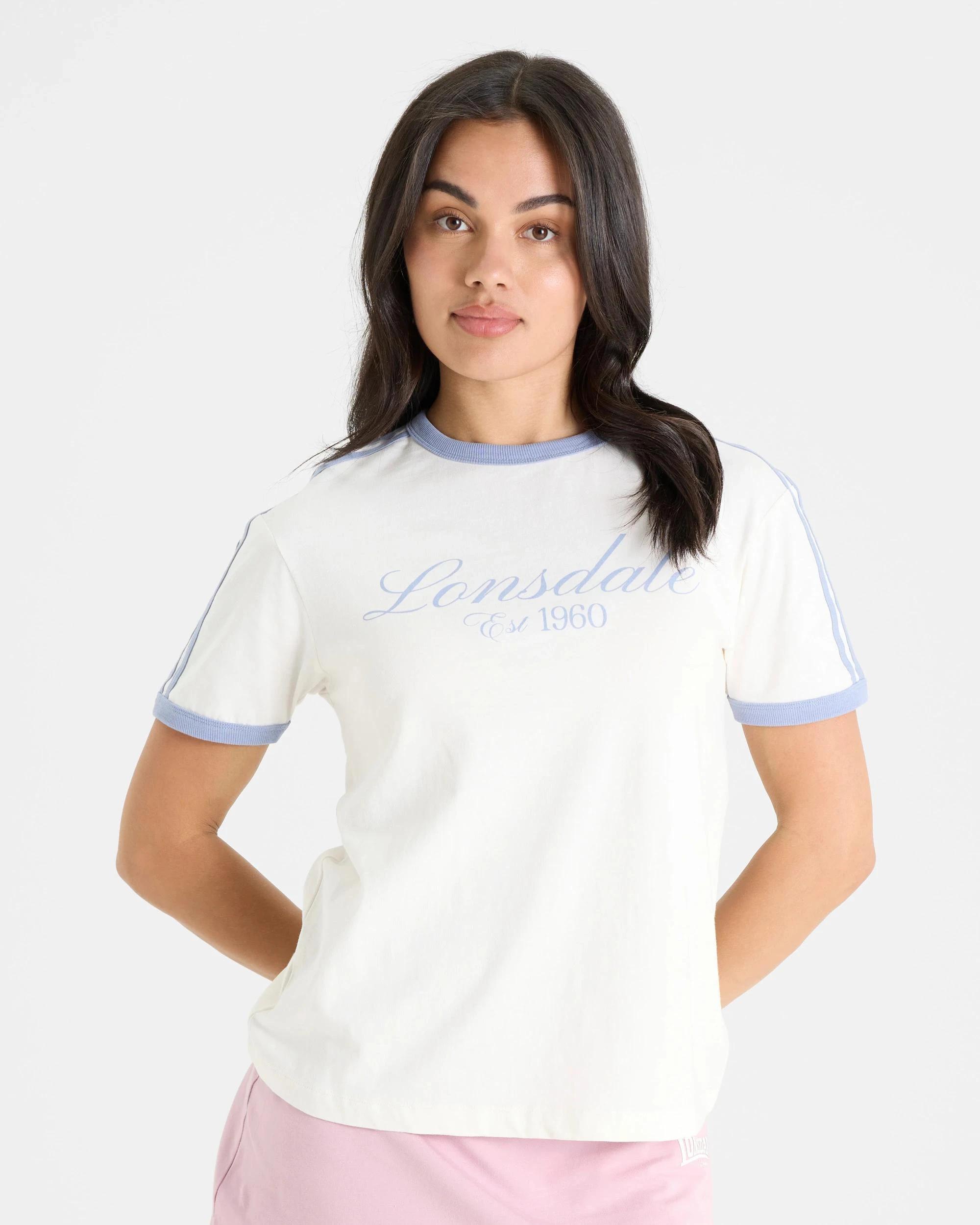 1 Lonsdale London Cotton Active Ringer Heritage T-shirt COTTON WHITE, 1 of 5