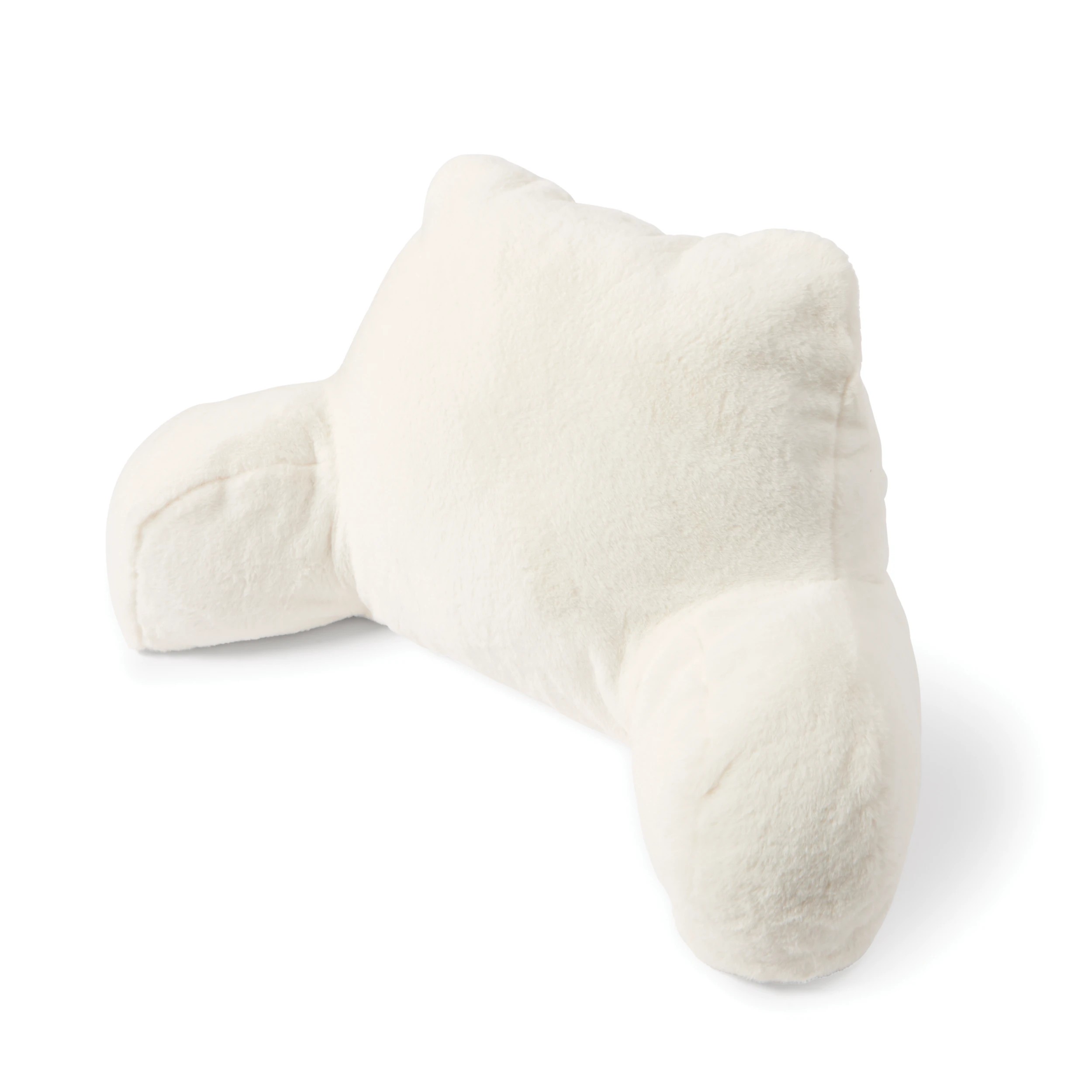4 Faux Fur Back Rest Pillow - White, 4 of 9