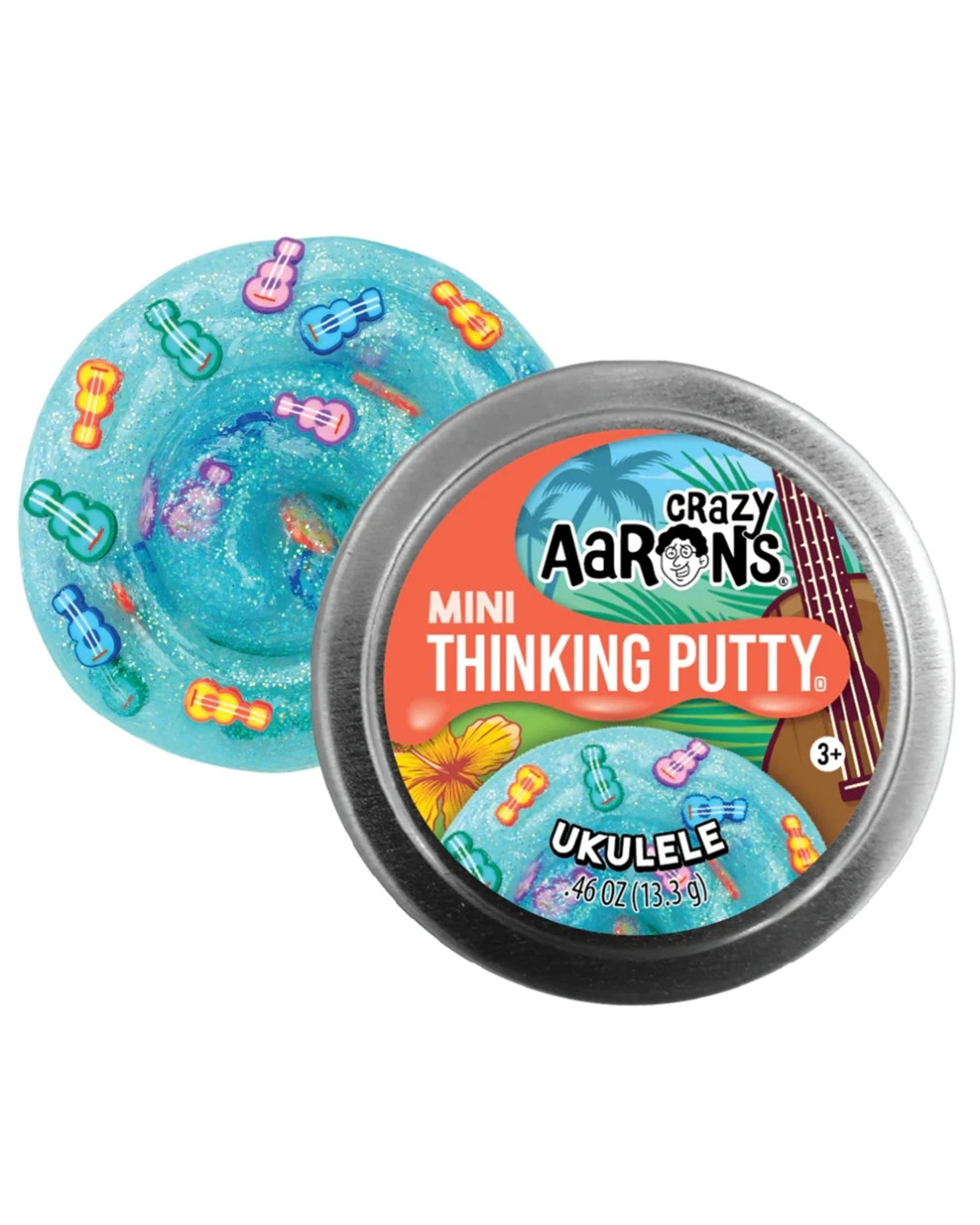 1 Crazy Aaron's 2 inch Mini Thinking Putty Ukelele - Blue, 1 of 2