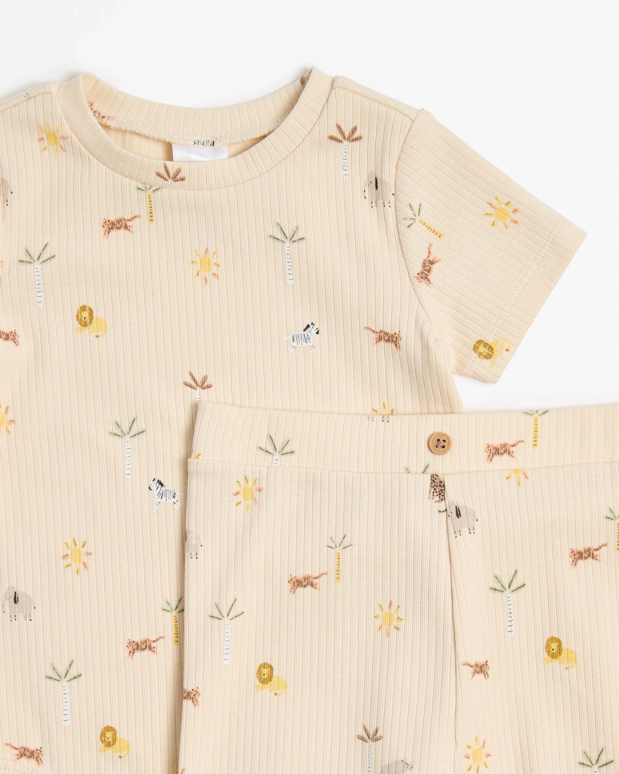 2 Target Baby Baby Organic Cotton Unisex Bodysuit and Leggings Set 2 Piece SAFARI, 2 of 3