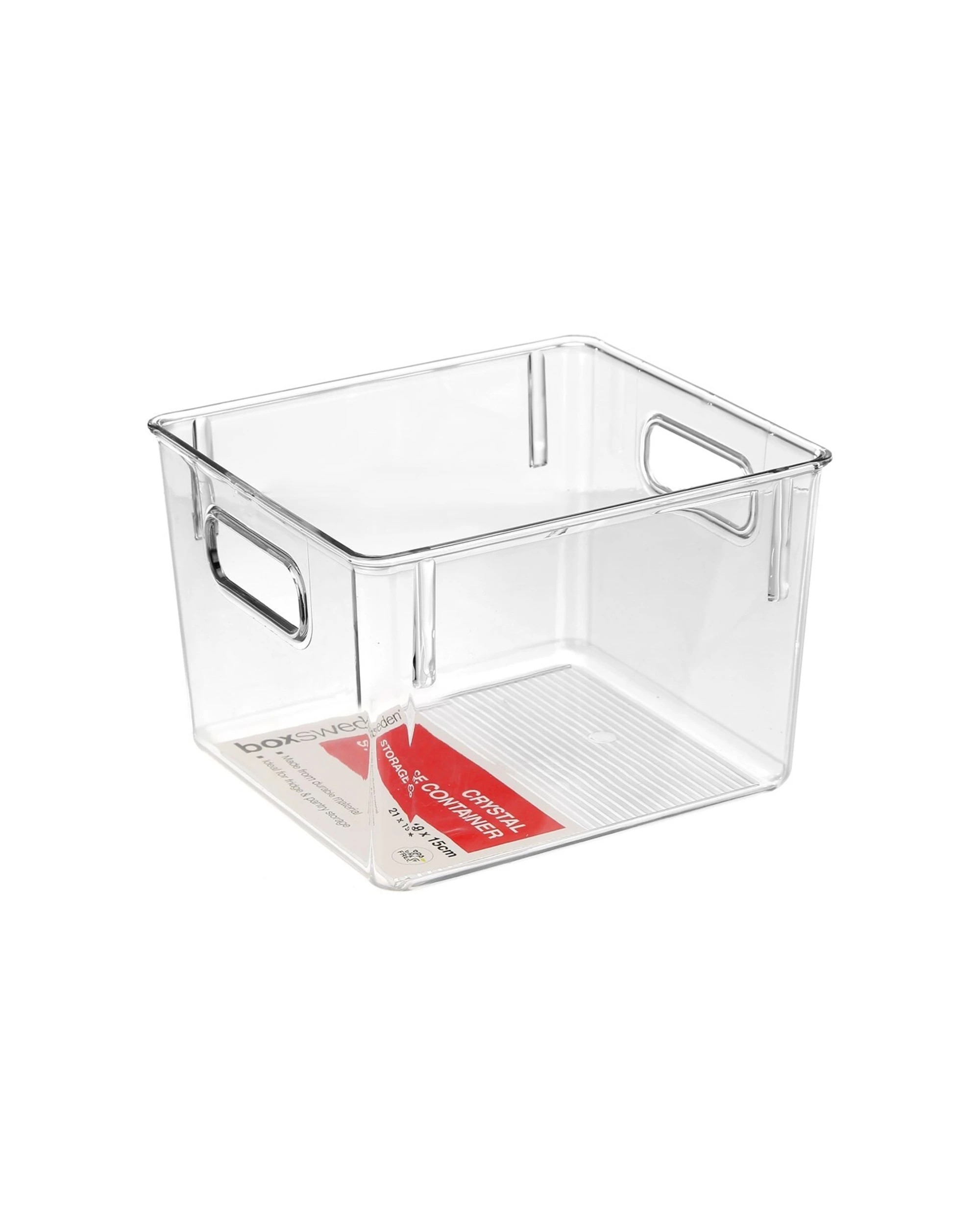 1 Boxsweden Crystal Plastic Storage Container 21cm Medium Fridge Pantry Organiser
 - Clear, 1 of 3