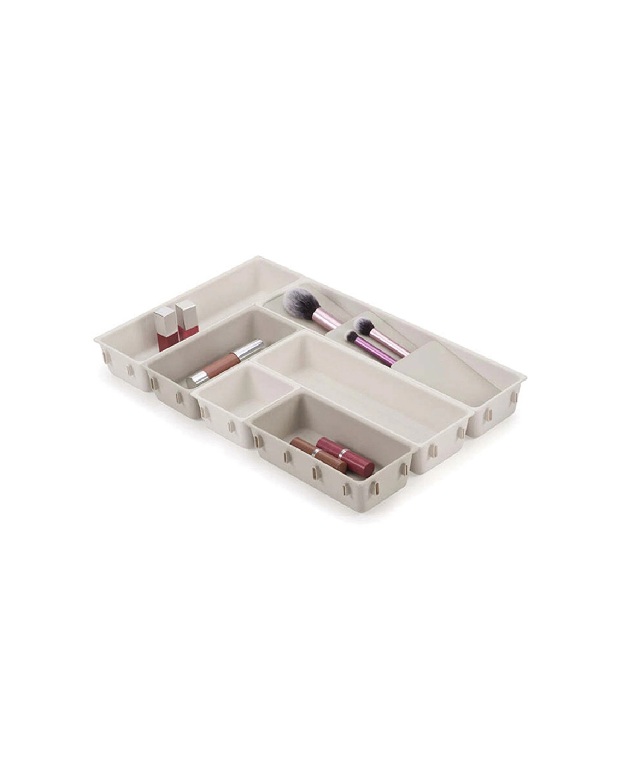 1 Joseph Joseph Viva Makeup Shell Drawer Organiser Tray Set - White, 1 of 4
