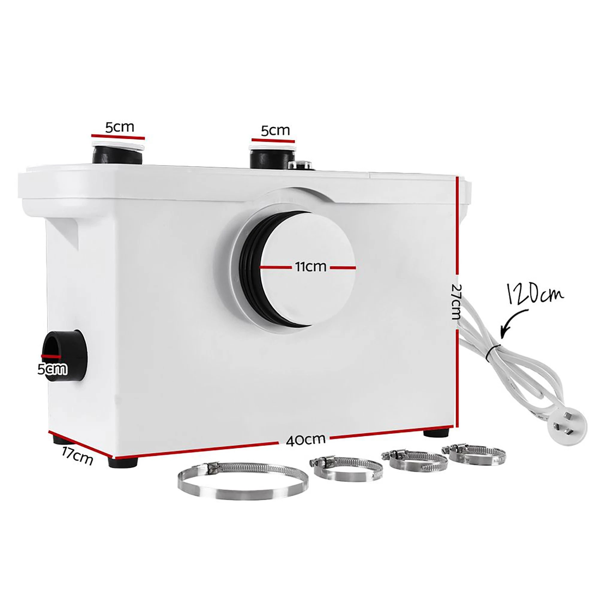 2 Giantz Macerator Sewerage Pump Waste Water Marine Toilet Disposal Laundry Unit - White, 2 of 3