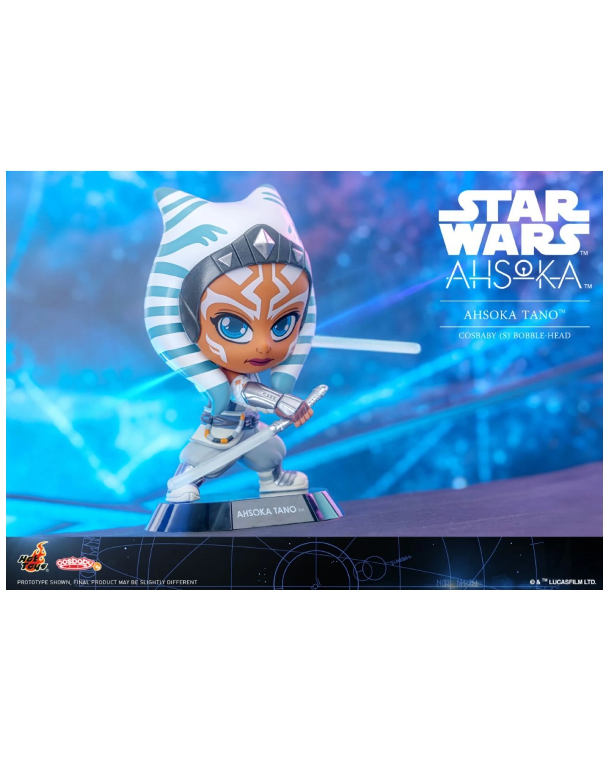 3 Star Wars Ahsoka Tano Cosbaby Hot Toys Action Figure Toy Bobble Head 12cm, 3 of 4