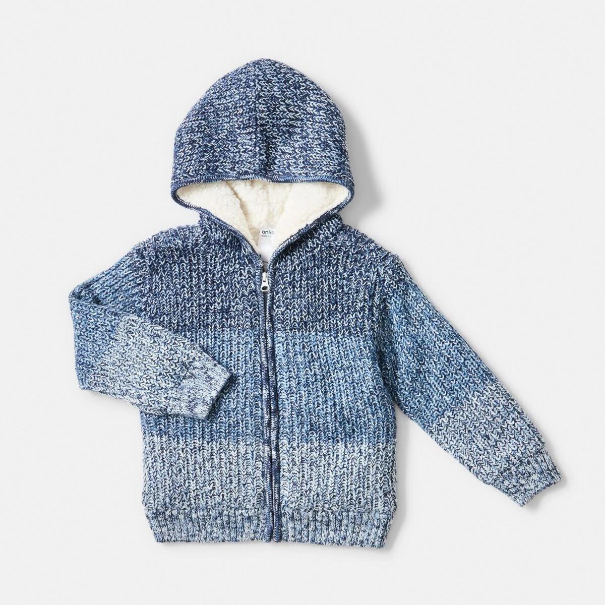 8 Sherpa Knit Hoodie Nvy Twist, 8 of 9